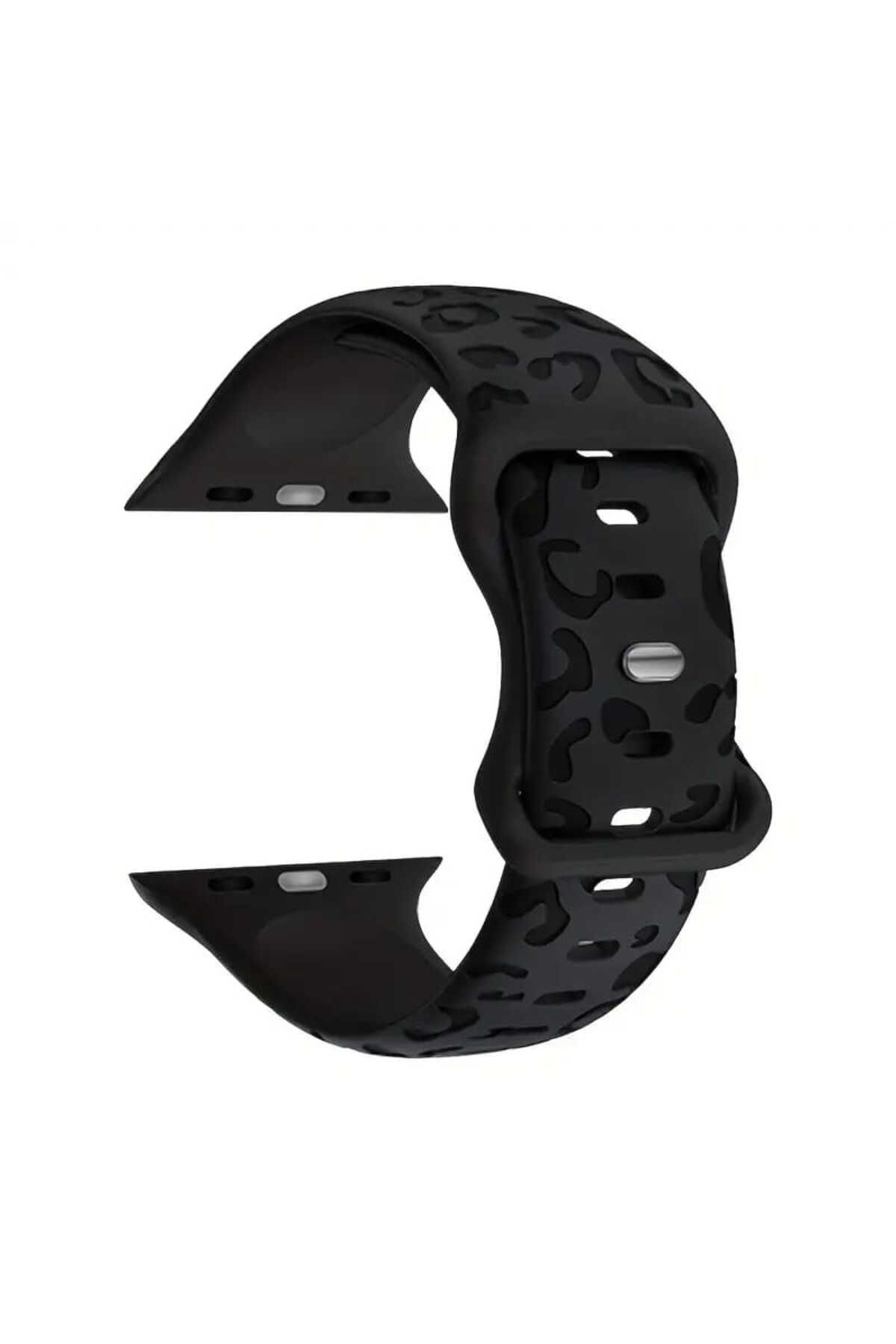 shop Apple Watch 6/7/8/9/10/Se Ultra uyumlu 44/45/46/49 mm Leopar Desenli Slikon Kordon Kayış