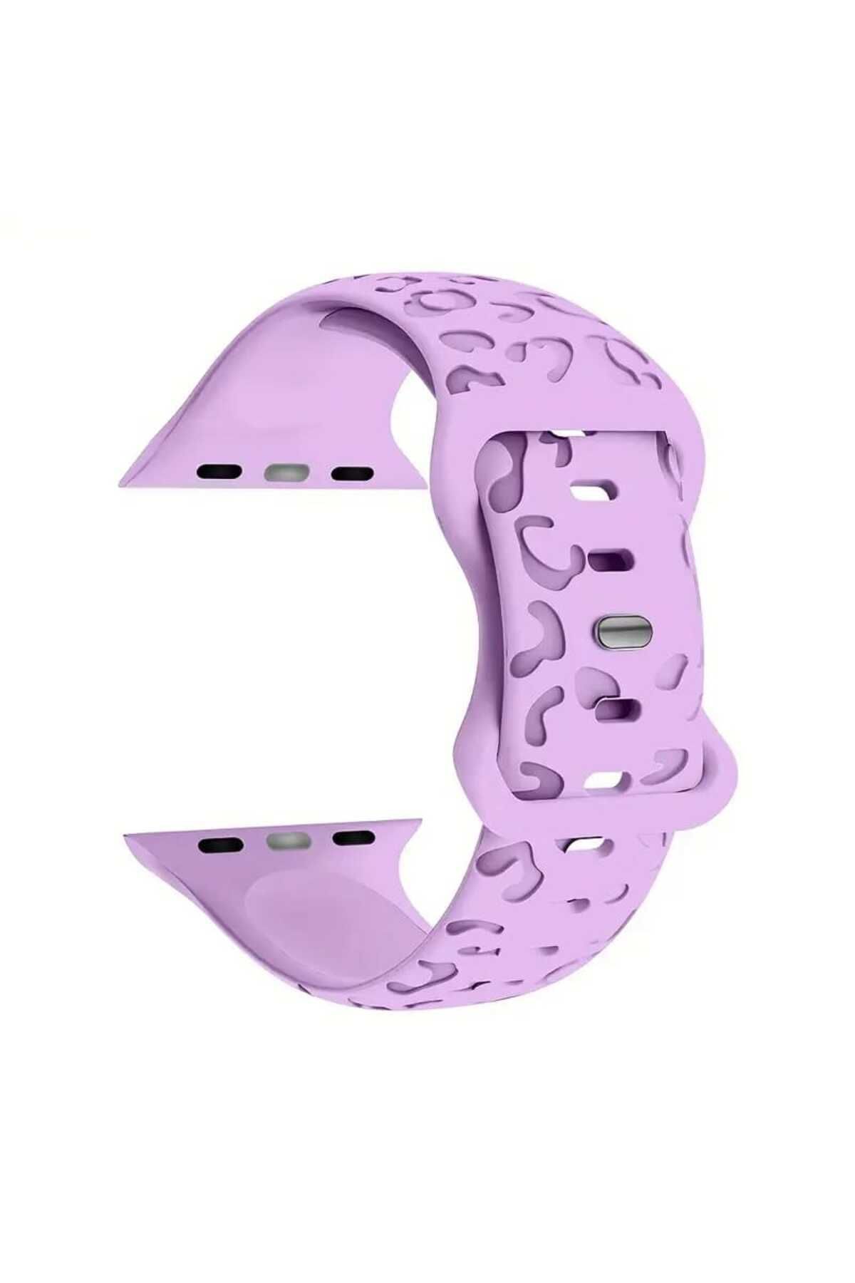 shop Apple Watch 6/7/8/9/10/Se Ultra uyumlu 44/45/46/49 mm Leopar Desenli Slikon Kordon Kayış