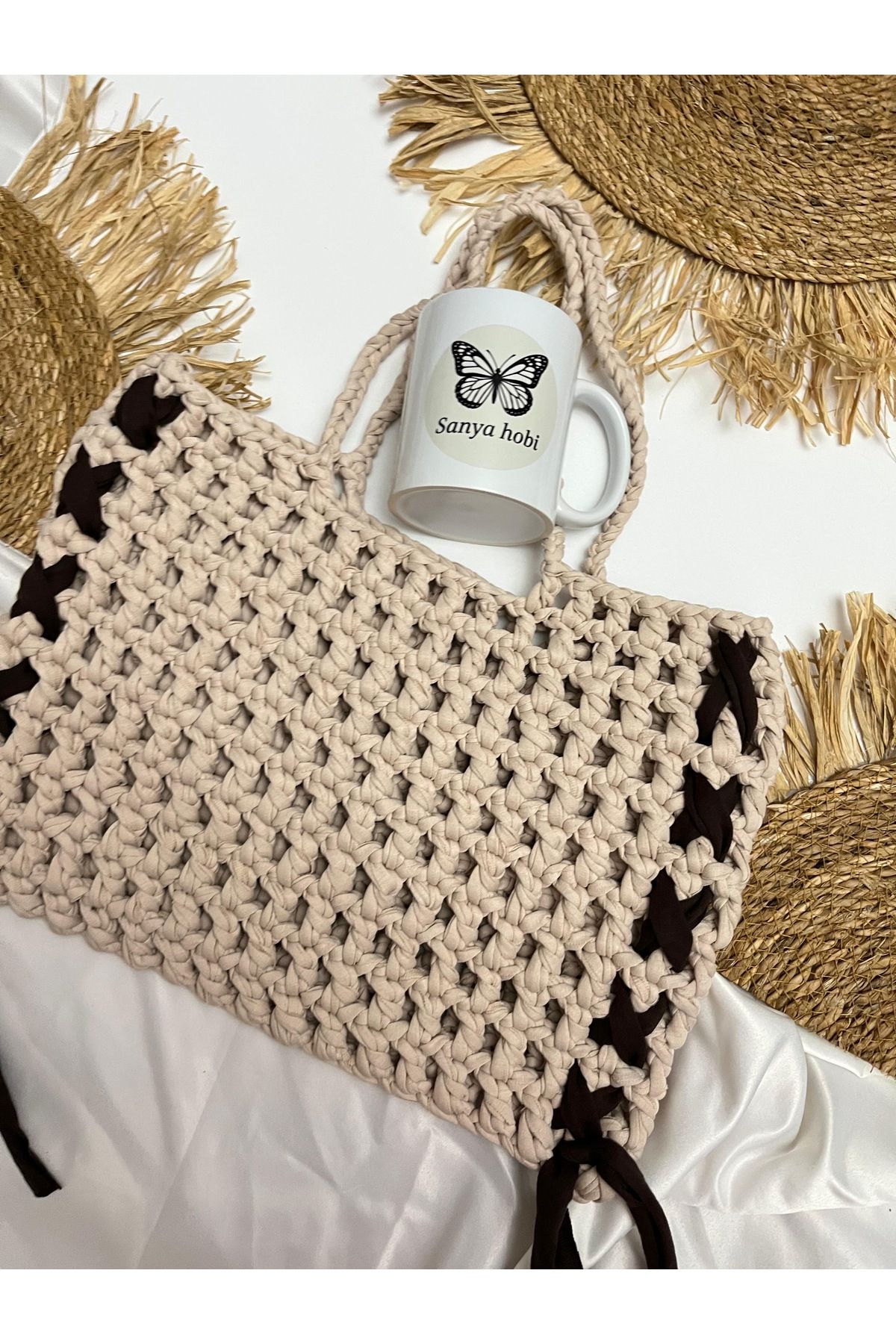 ABAD.HANDMADE Örgü file çanta