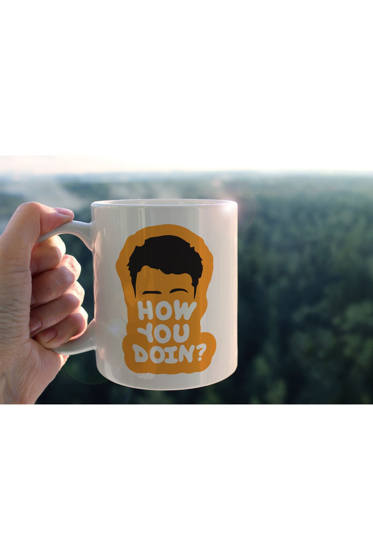 hediyenebak Friends How You Doin? Baskılı Seramik Kahve Çay Kupası
