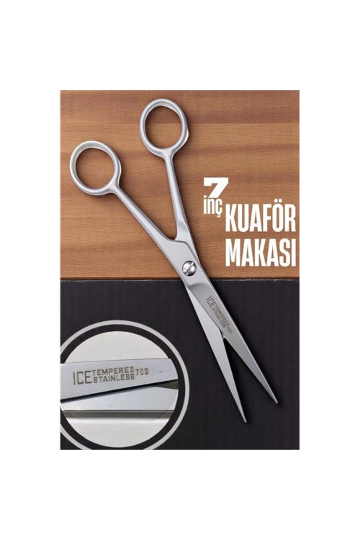 NEZADE STORE Ice Tempered 702 Berber Kuaför Makası Saç Kesim Makası Bıyık Sakal Makası Kuaför ekipmanları 17 cm