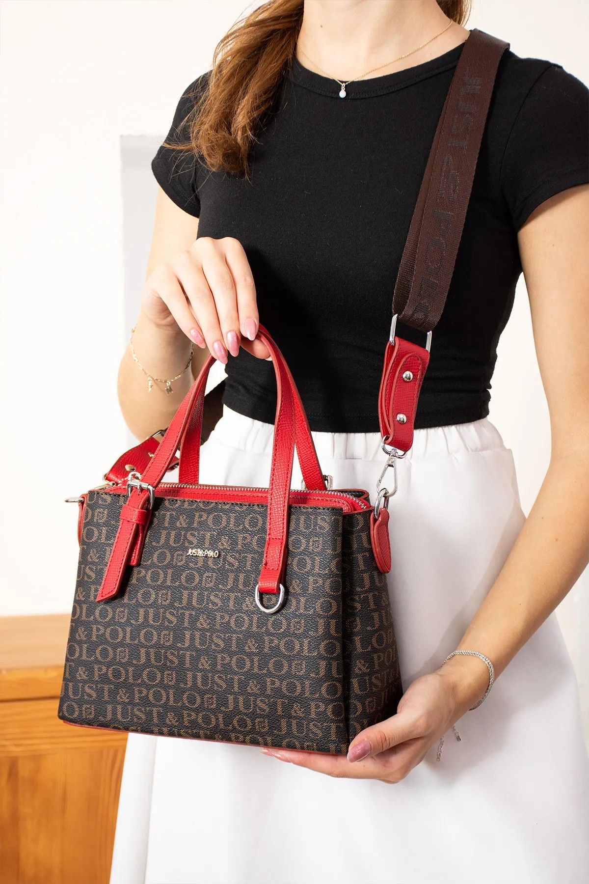 Just Polo Kadın Orta Boy 4 Bölmeli El Ve Omuz Çantası 342203PC