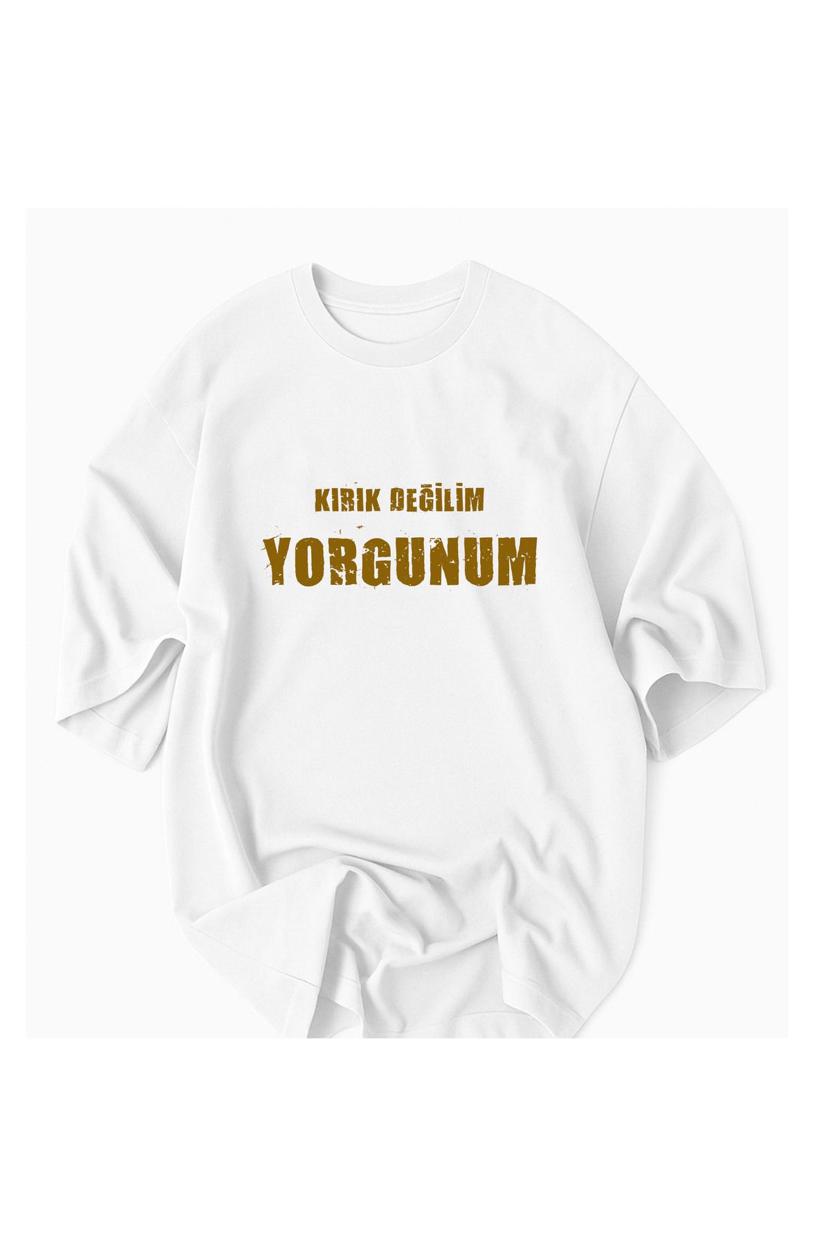 Korefanzin Kod Trend Kırgın Değilim Yorgunum Korefanzin® Resmi Koleksiyon Yorgunum Yazılı %100 Pamuk T-Shirt