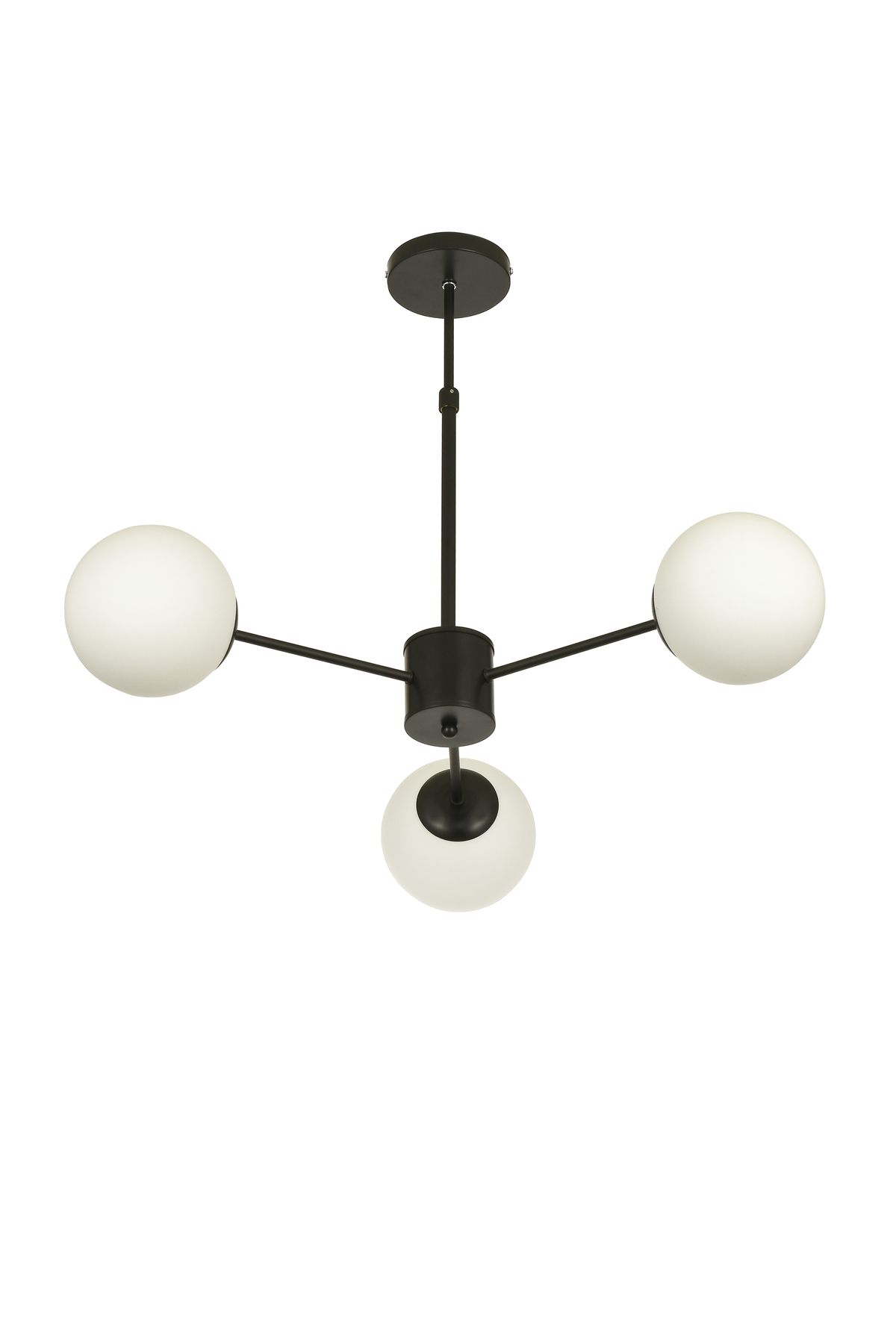 Avizemoda Miya 3 lü Beyaz Camlı Salon Oturma Odası Modern Sarkıt Avize - (Siyah)