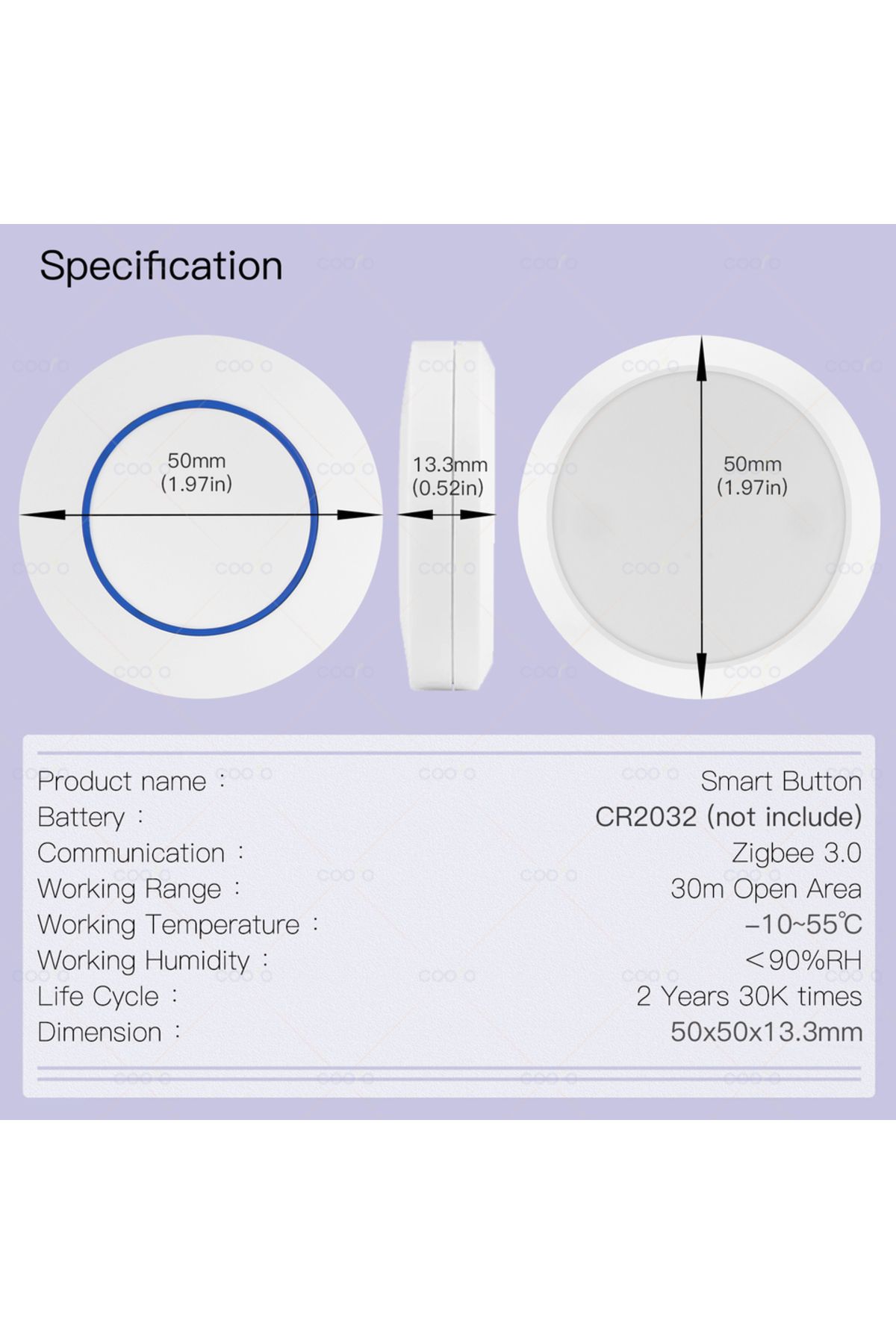 coolo-مفتاح Ewelink Smart Zigbee 3.0 مفتاح الضغط على زر المنزل الذكي اللاسلكي مفتاح التشغيل والإيقاف للتحكم عن بعد... 5