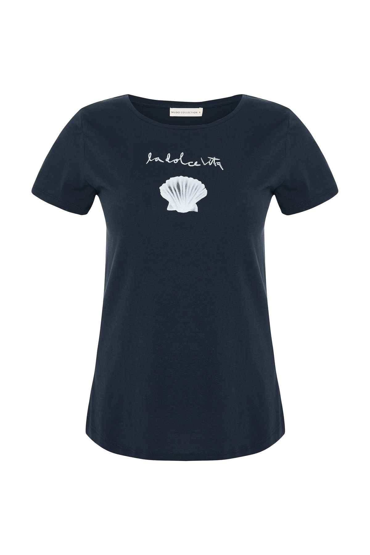 Mudo MARİN BASKILI BİSİKLET YAKA T-SHIRT
