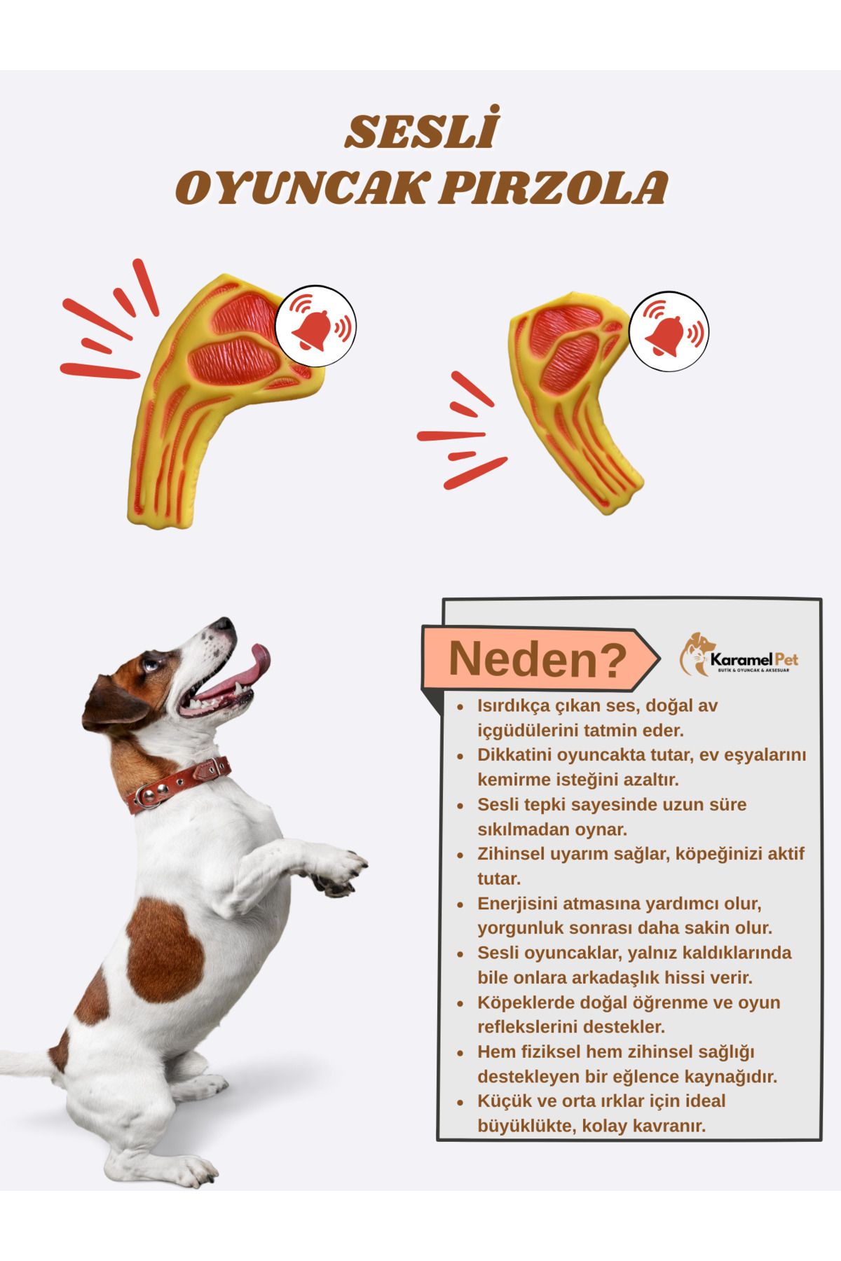 Cans Kedi Köpek Evcil Hayvan Sesli Oyuncak - Patates, Hamburger, Pirzola