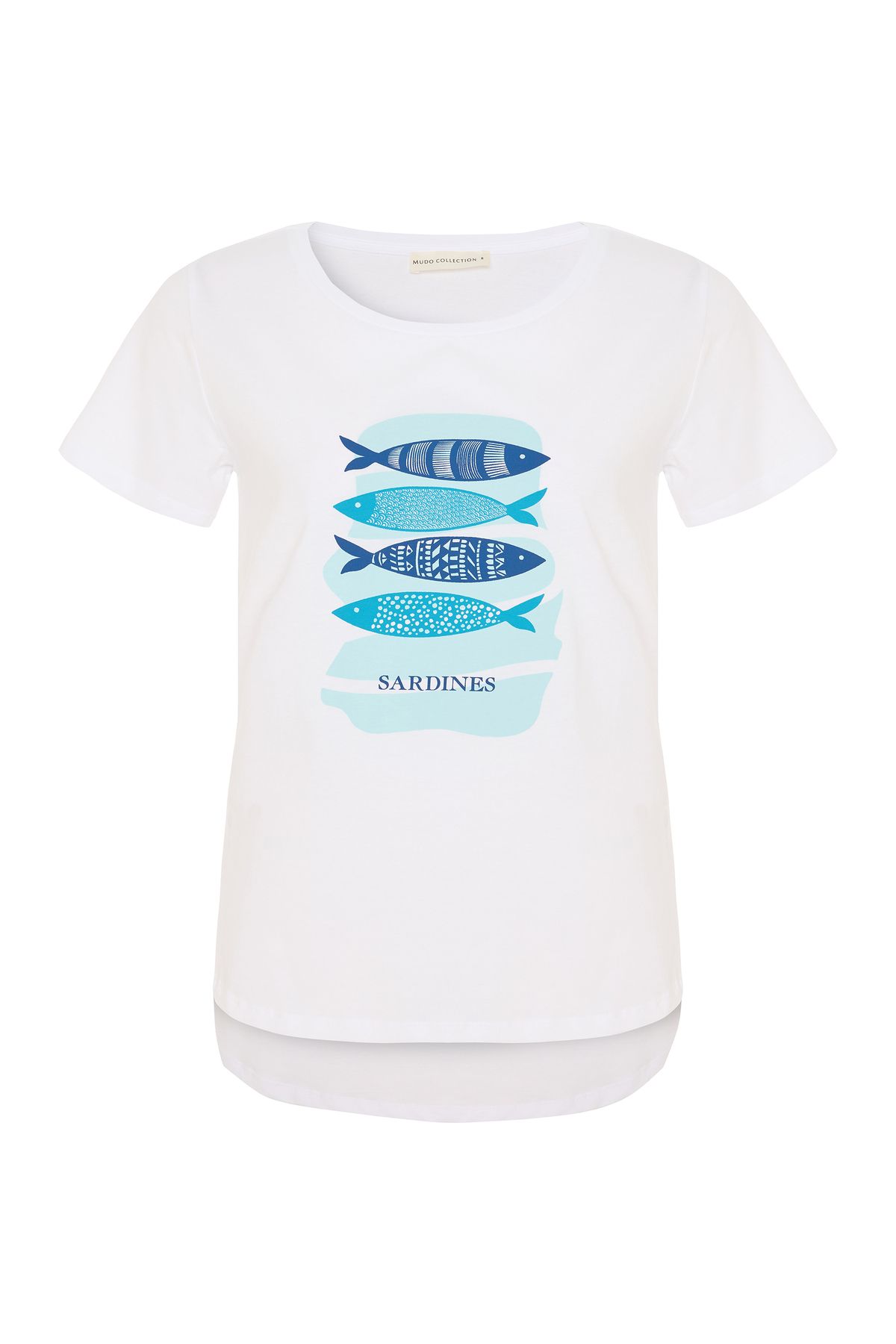 Mudo MARİN BASKILI BİSİKLET YAKA T-SHIRT
