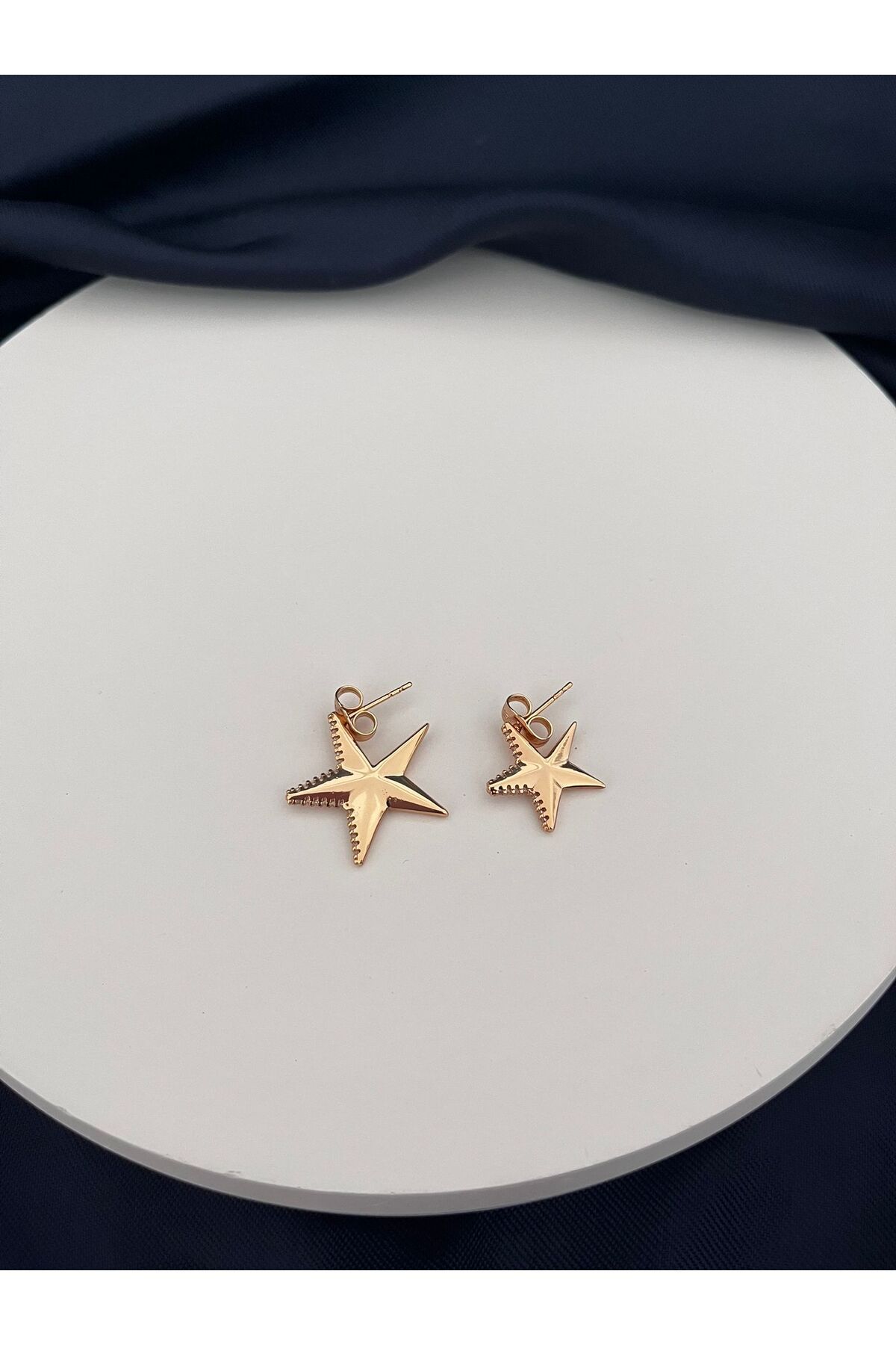 stainles steel Vip Yıldız Tasarım Gold Küpe