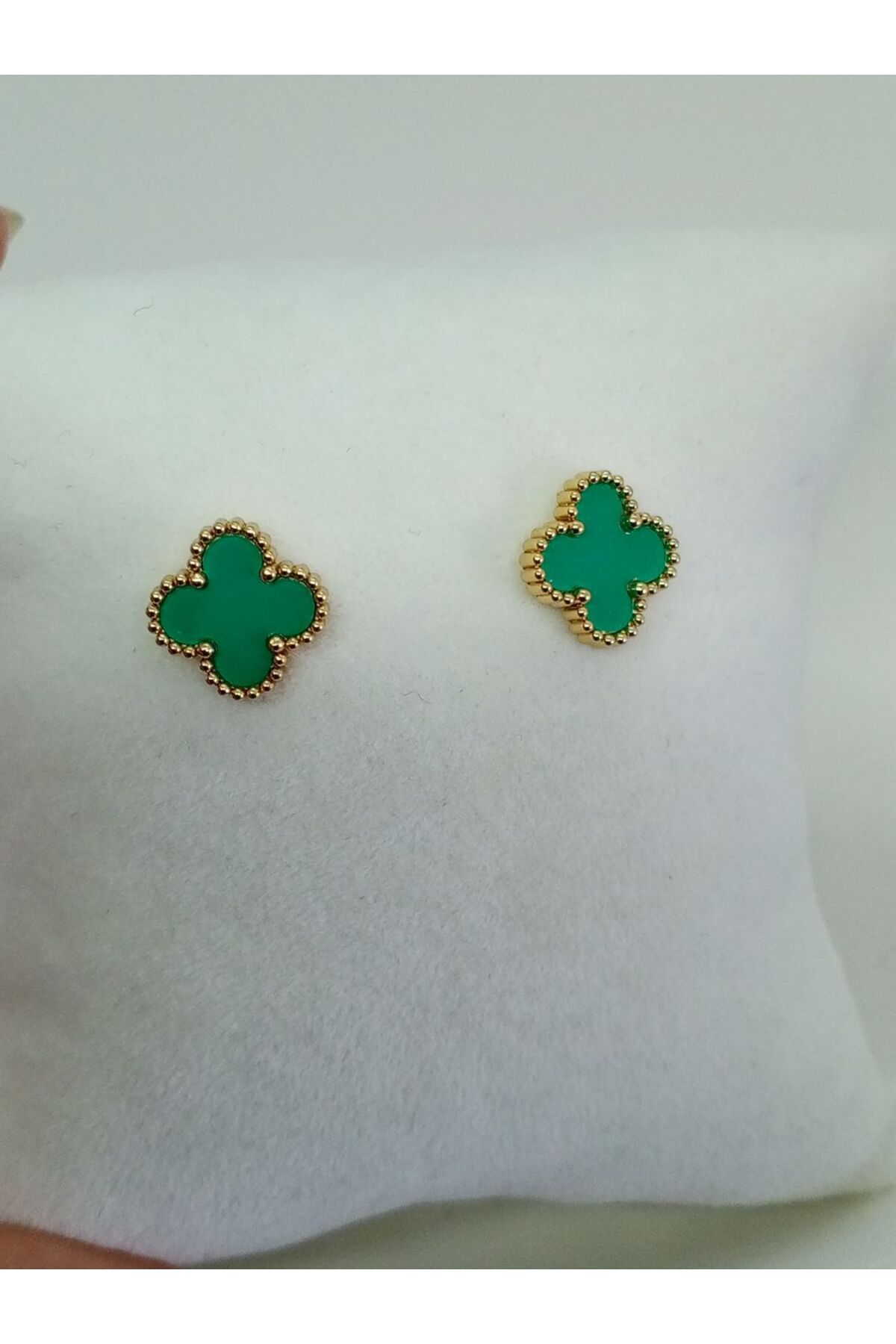 Ödül Moda Çelik Gold Yonca Küpe