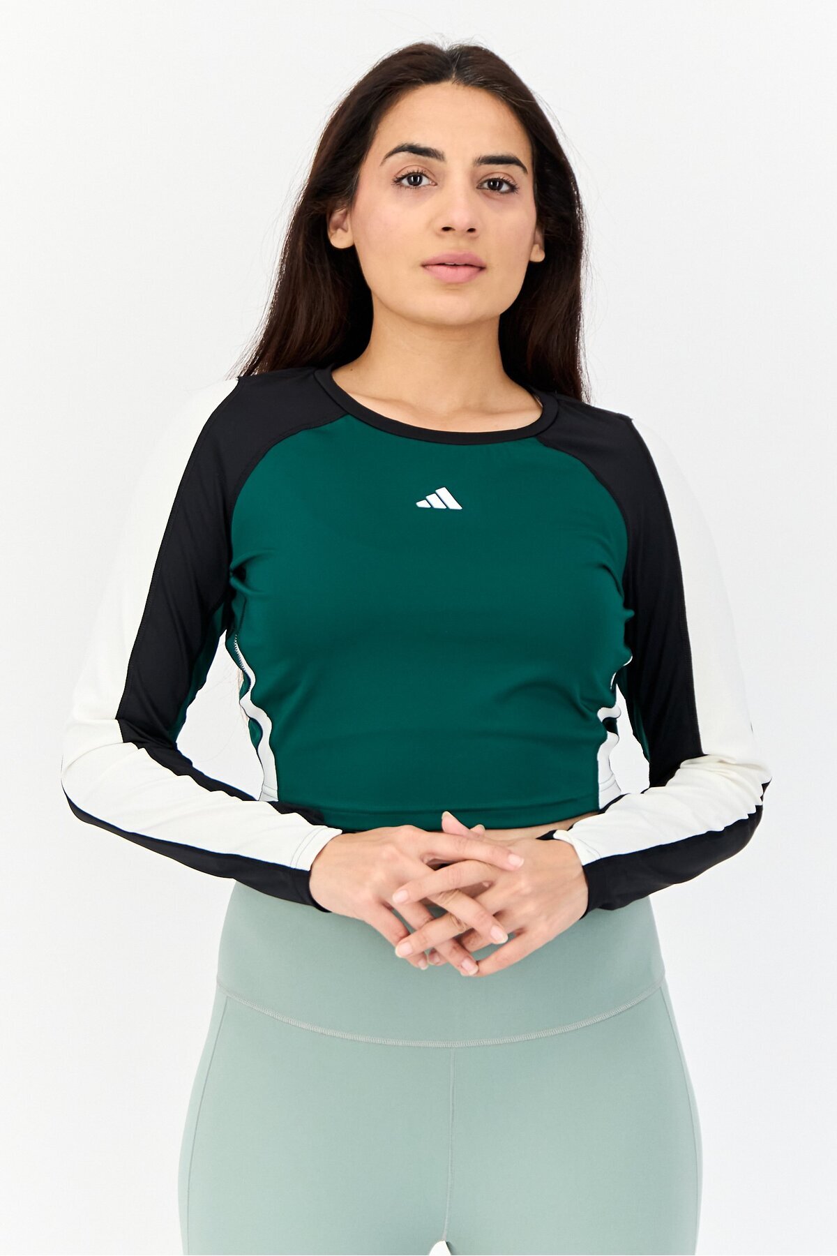 adidas-Women Sportwear Fit Running Top, Green 1