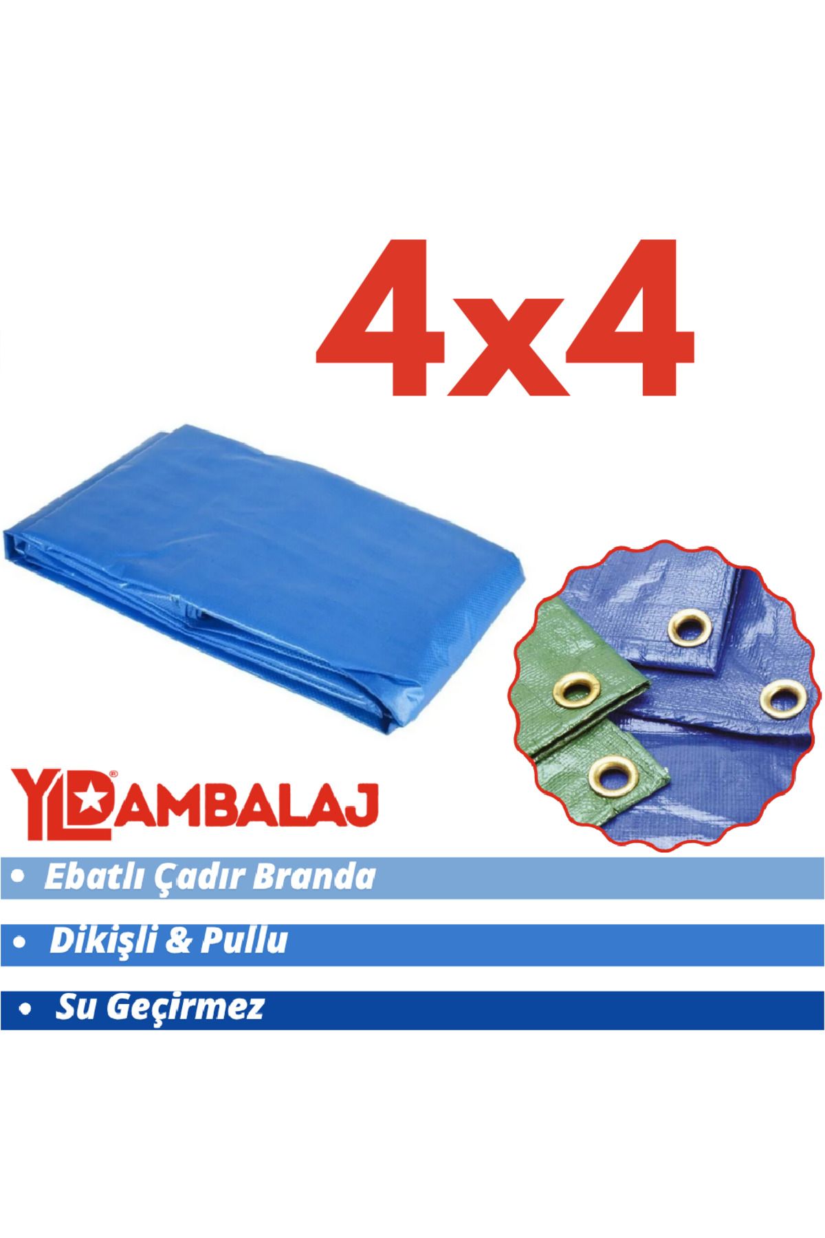 YLD AMBALAJ Ebatlı Pullu Su Geçirmez Branda 4x4