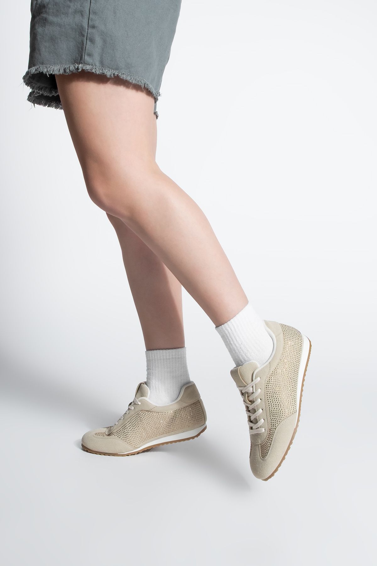 Marjin-Damen Stone Sneaker Sportschuhe Beige/Frost Candy 4