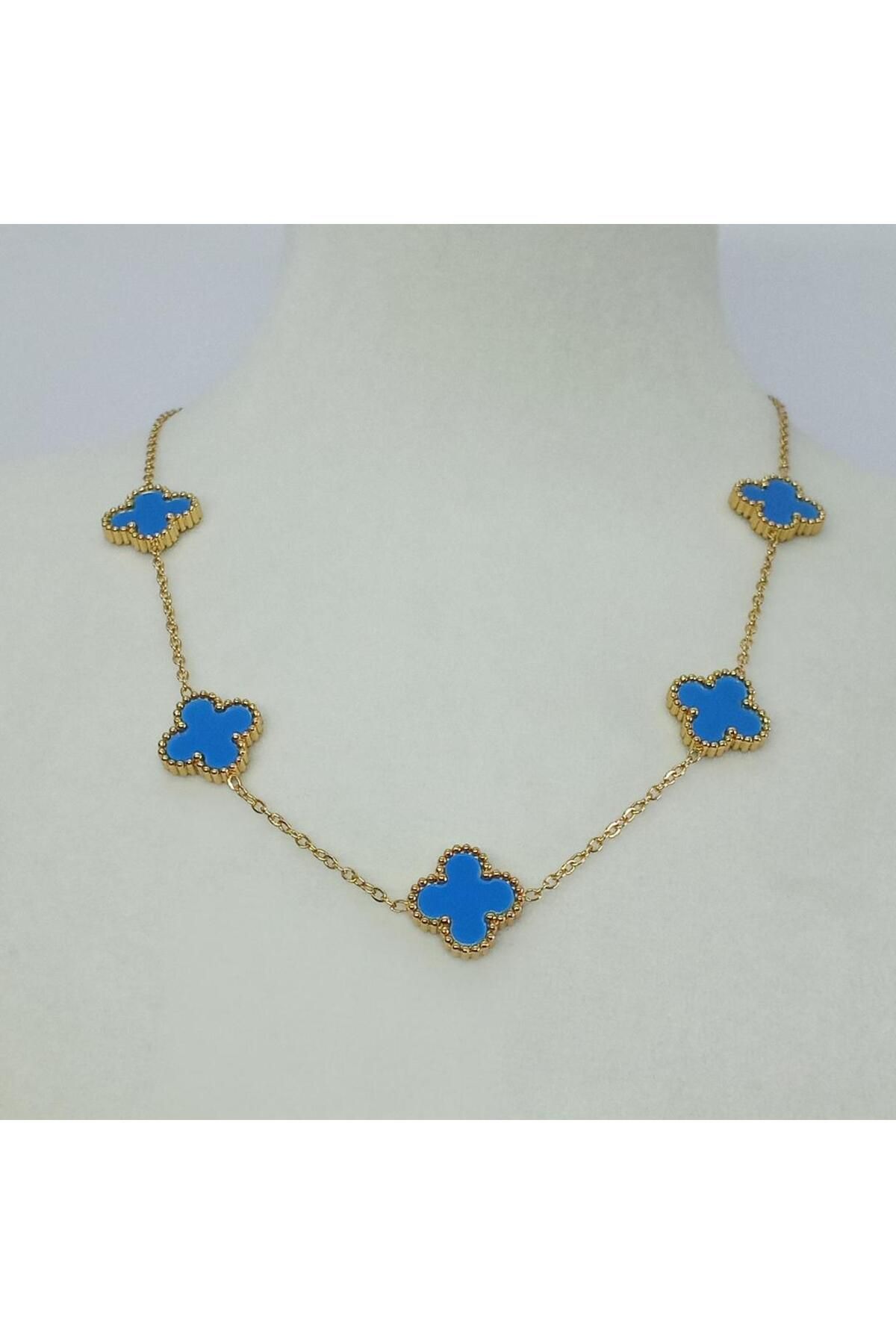 Ödül Moda Çelik Gold Yonca Kolye