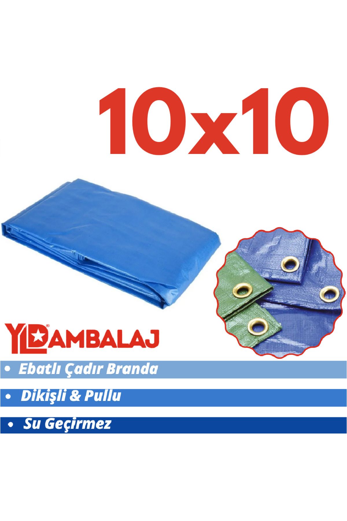 YLD AMBALAJ Ebatlı Pullu Su Geçirmez Branda 10x10