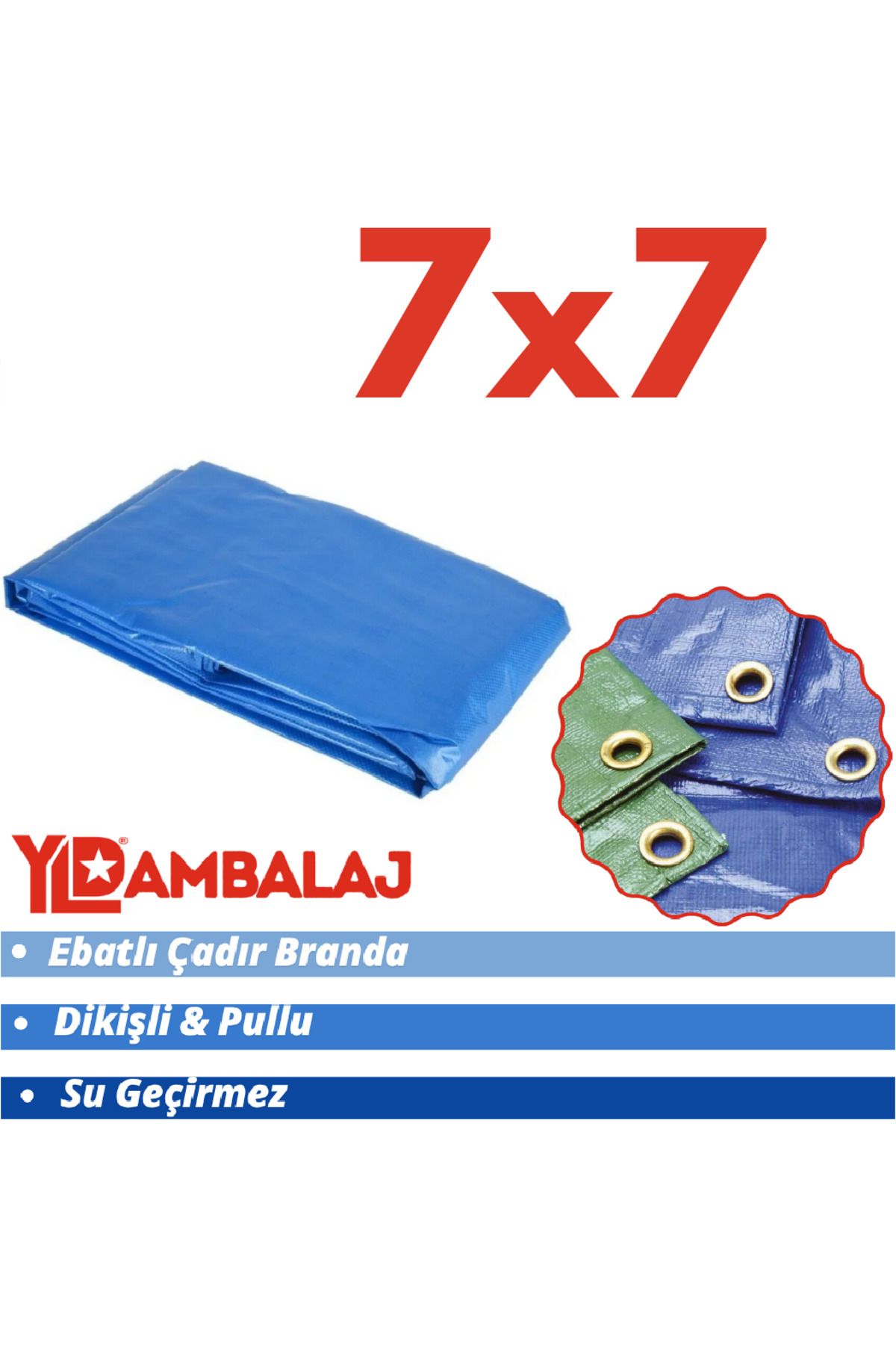 YLD AMBALAJ Ebatlı Pullu Su Geçirmez Branda 7x7