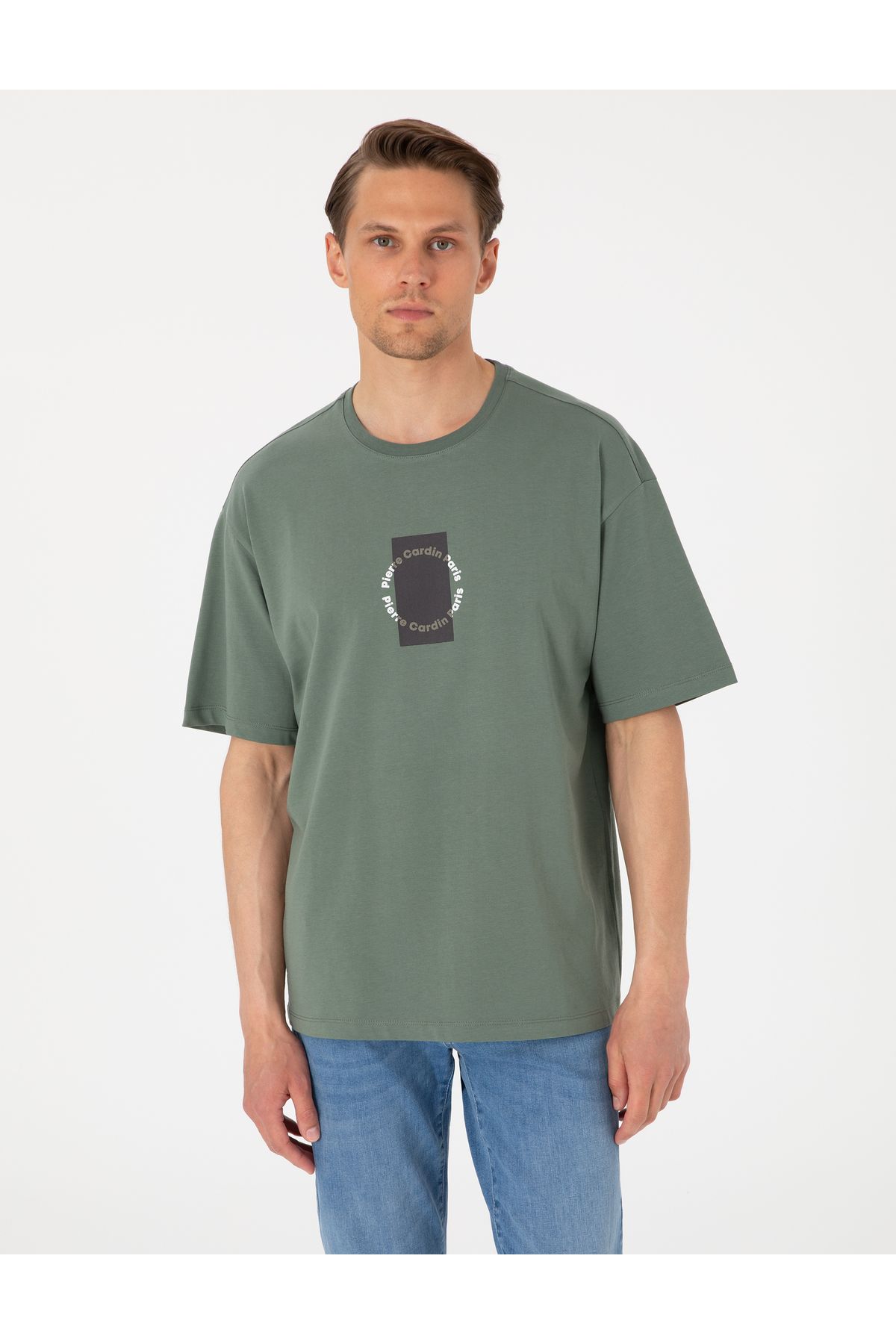 Pierre Cardin Haki Comfort Fit Bisiklet Yaka Tişört 50310155-VR027
