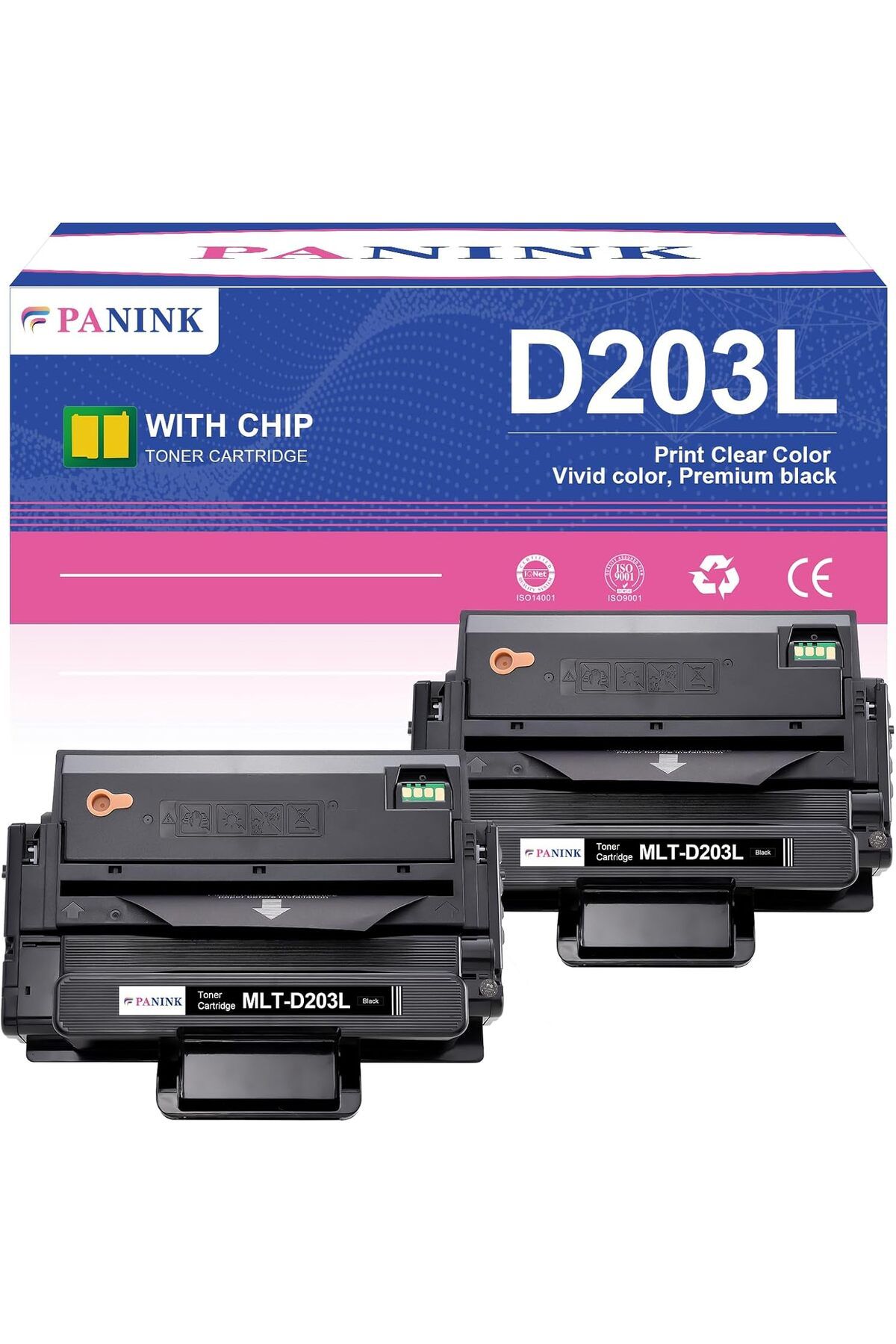 Samsung MLT-D203L Black Toner ProXpress M3320ND M3370FD M3820DW M3870FW M4020ND M4070FR Printer(2 Black)