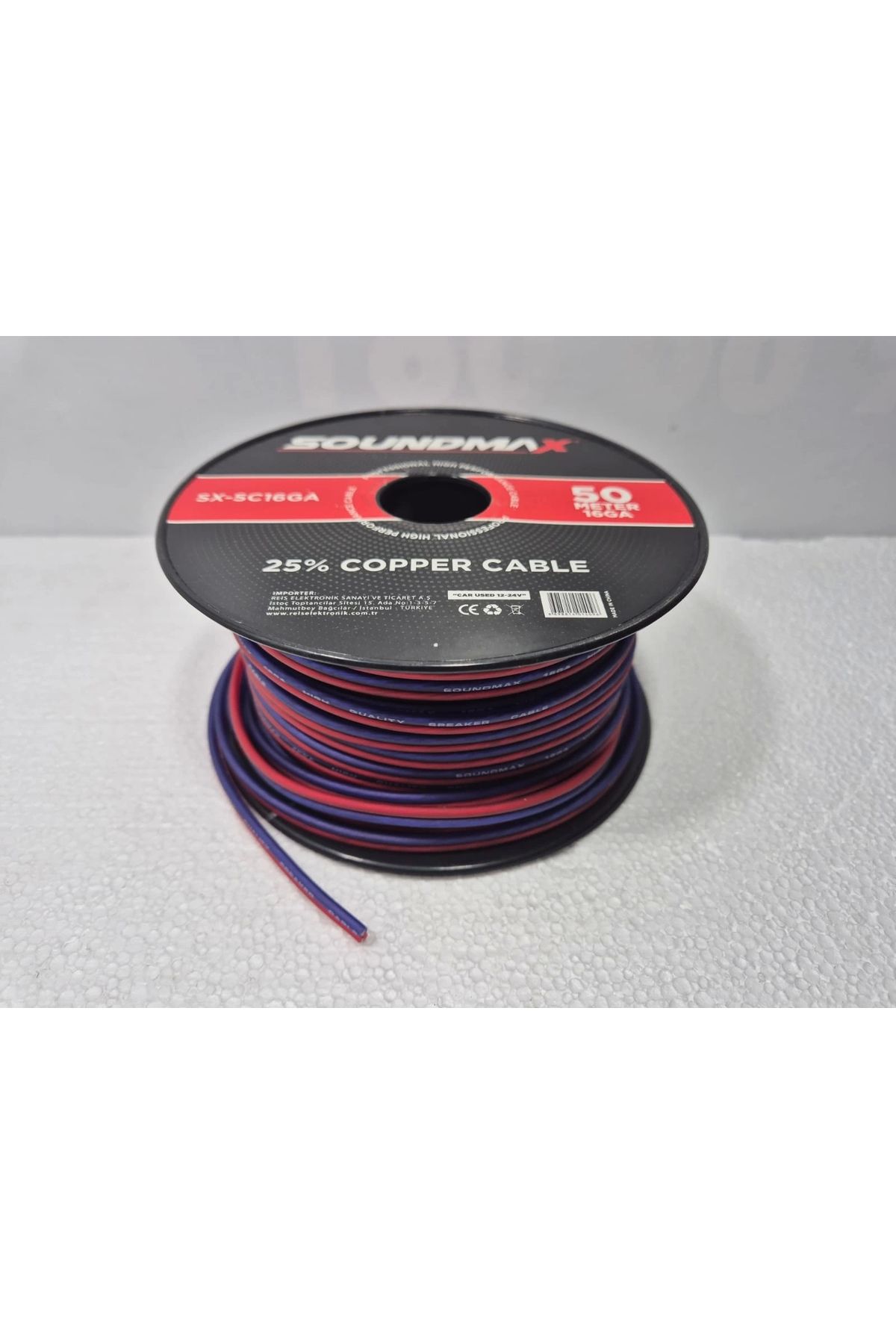 Soundmax 16ga Hoparlör Kablosu Amfi Uyumlu 5 Metre - Kaliteli Hoparlör Ve Bass Kablosu - 5