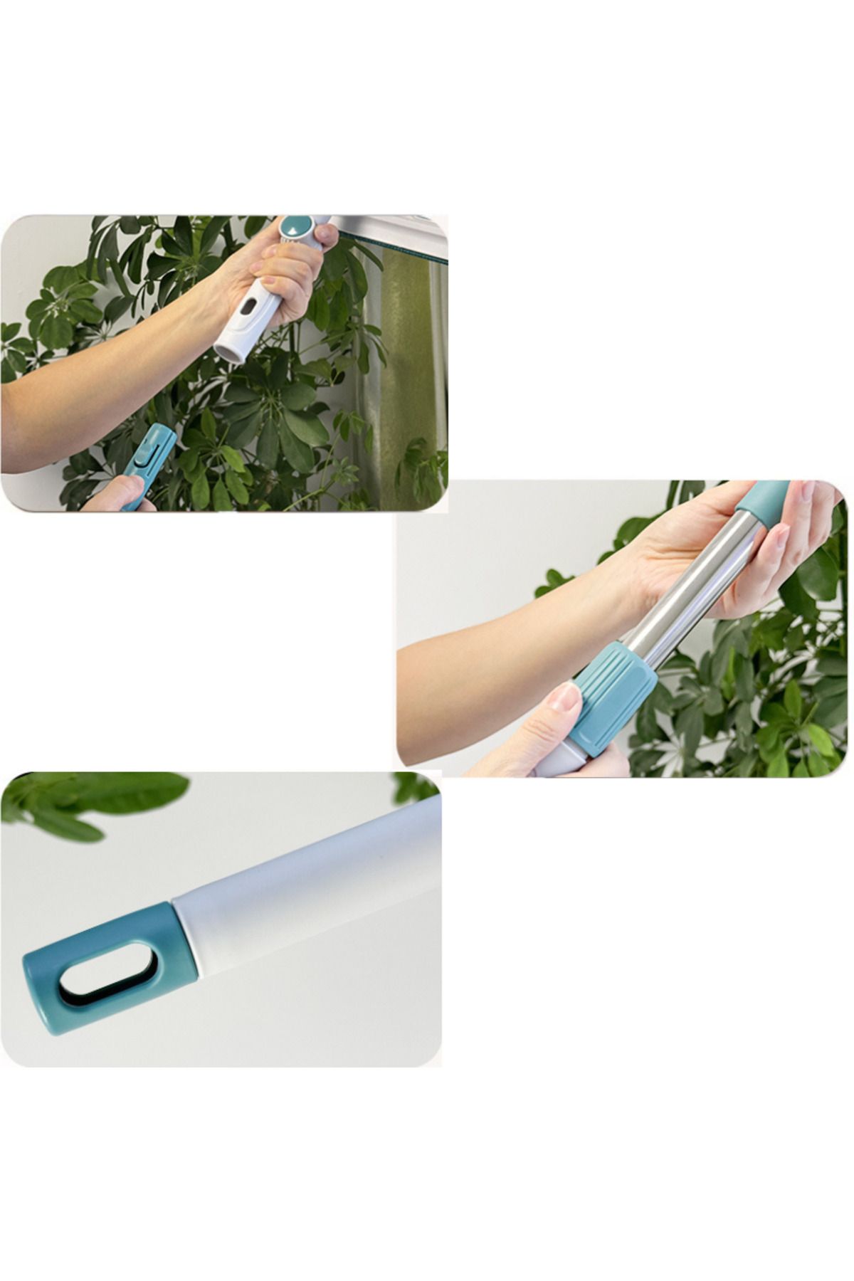 Viyogo-Window wiper with 2 microfiber cloths, 180° rotating, adjustable telescopic handle, 1-1.7m 6