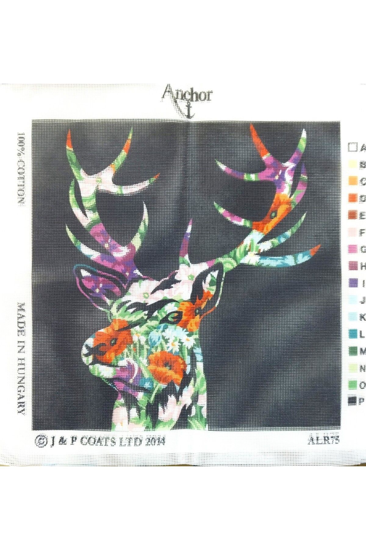 Anchor-40x40cm Deer Pattern Printed Tapestry - Unprocessed Threads Included ALR75 3