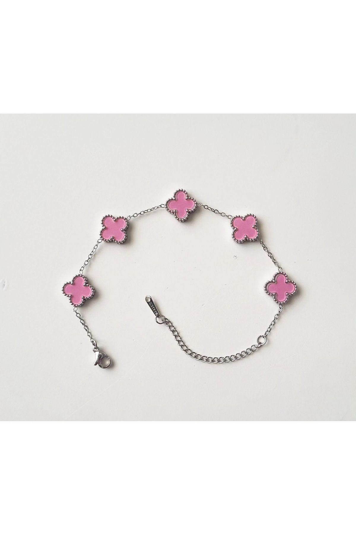 JEWSHİNY Pembe Yonca Detay Bileklik