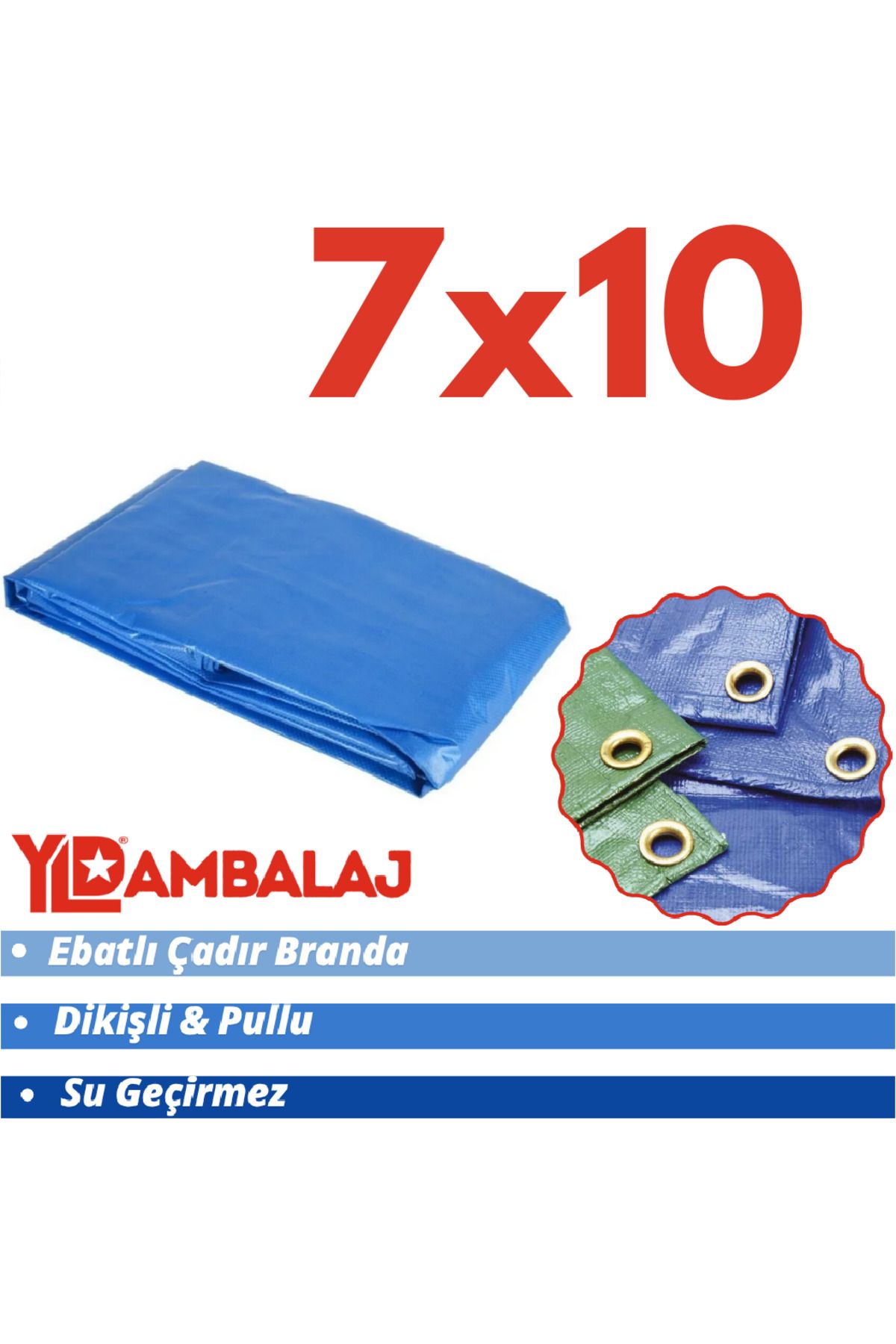 YLD AMBALAJ Ebatlı Pullu Su Geçirmez Branda 7x10