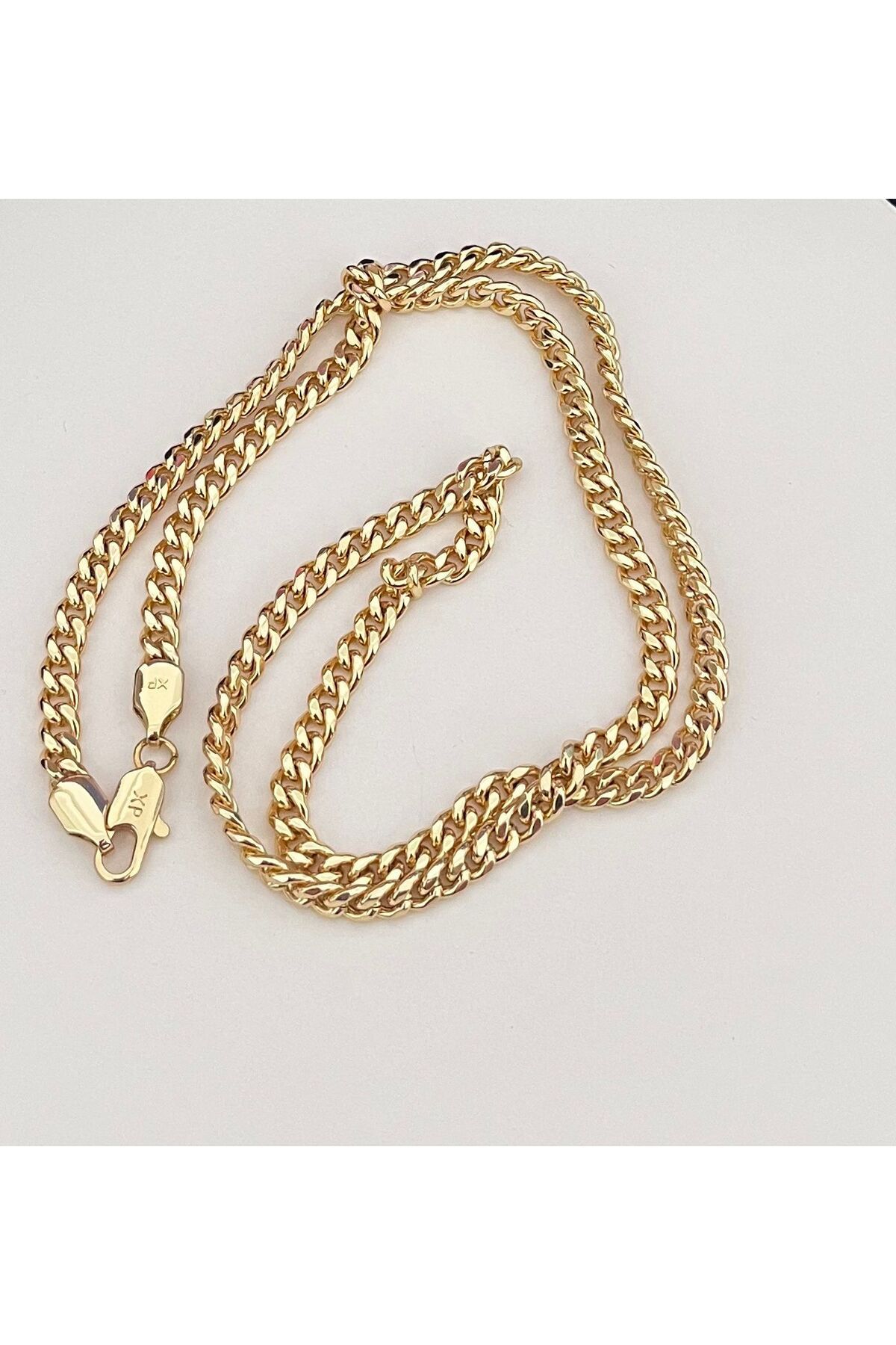 stainles steel VIP 14K Köşeli Zincir Kolye