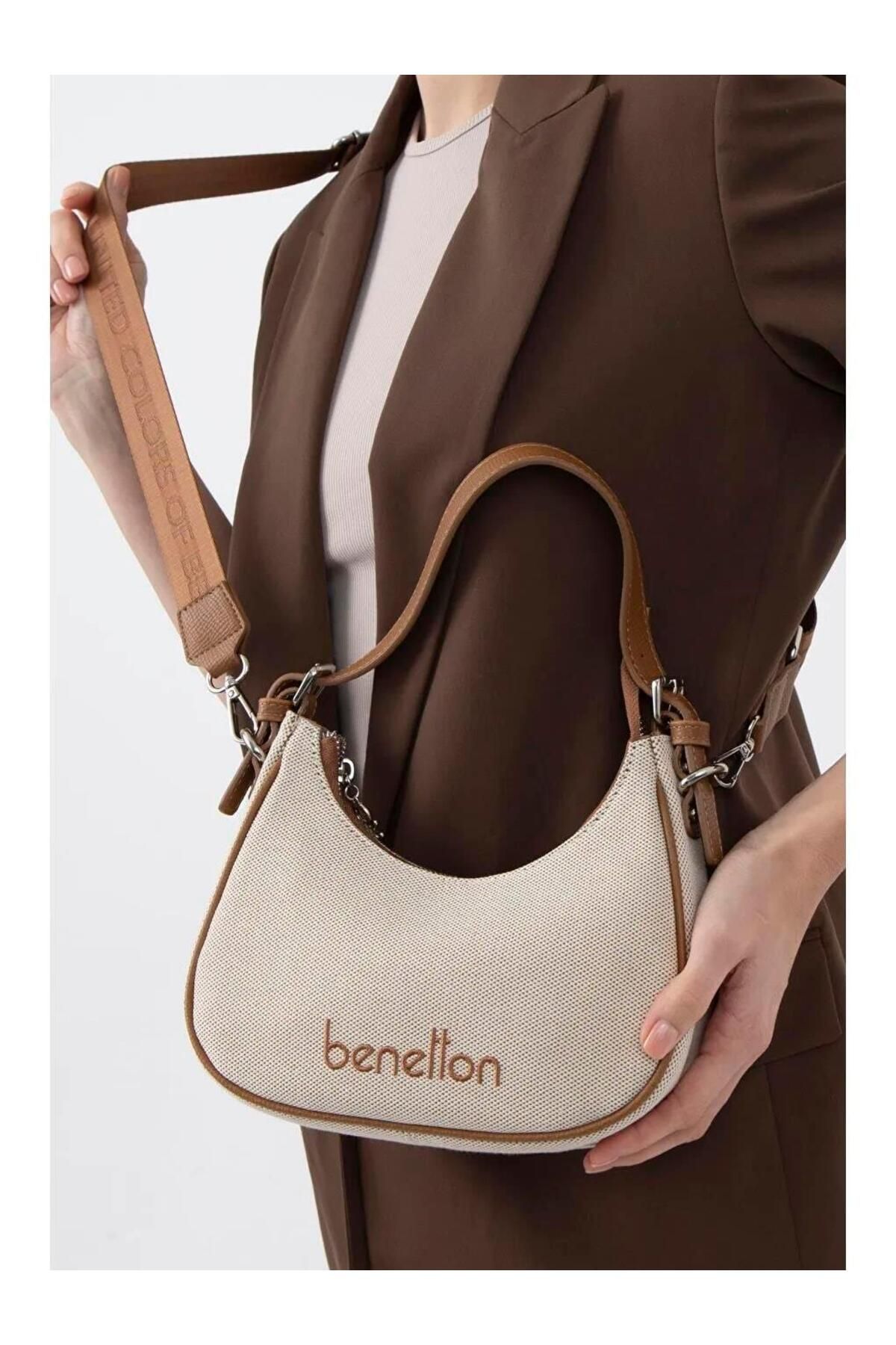 United Colors of Benetton KADIN BAGET EL VE OMUZ ÇANTASI CAMEL BNT1541