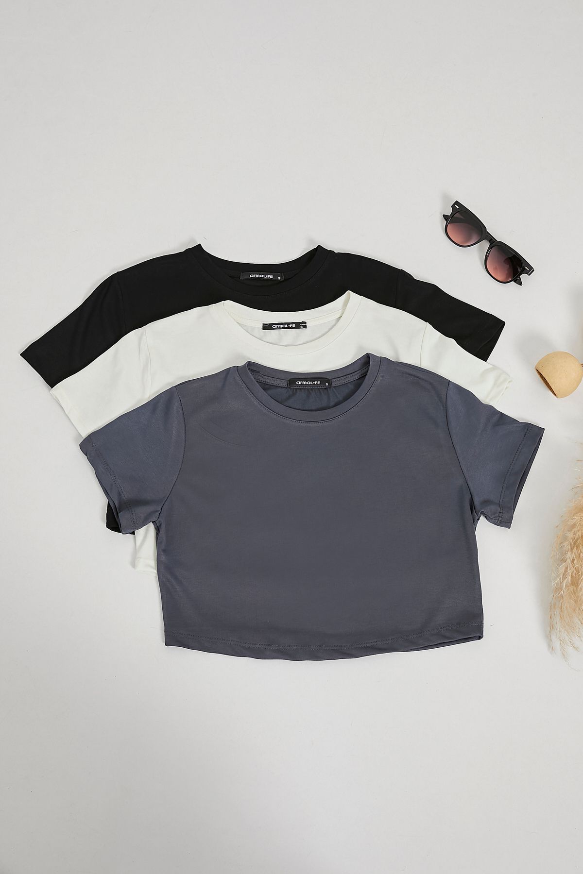 Arma Life ARMALIFE 1587 3 LÜ BİS. YK. CROP SOFT KADIN T-SHIRT