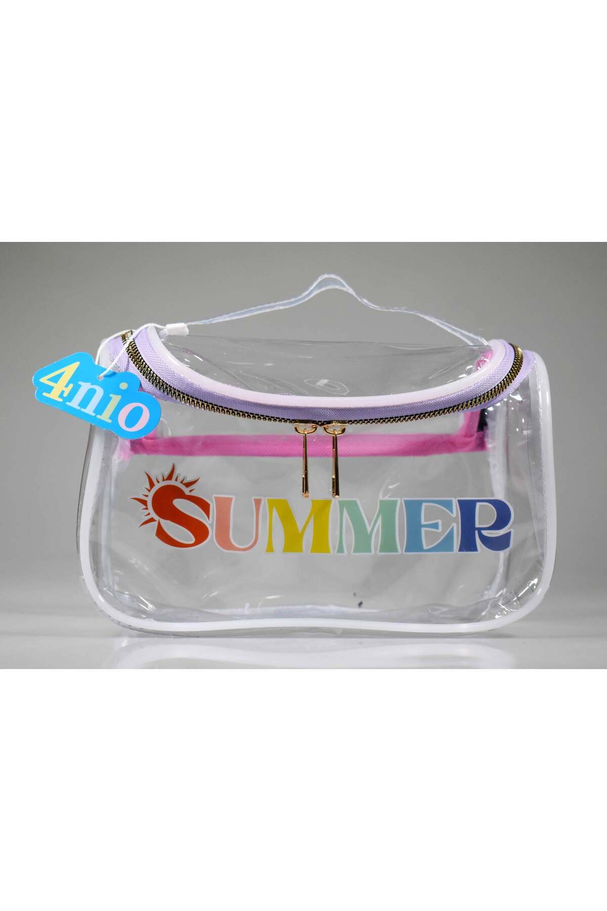 4nio ŞEFFAF PVC SUMMER YAZILI ÇOK AMAÇLI ÇANTA