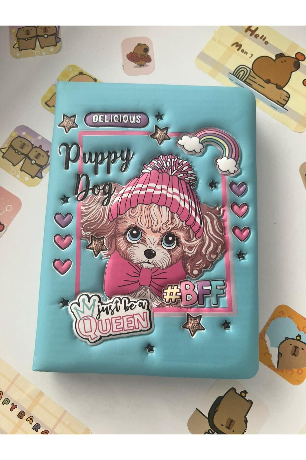 Micro Puppy Dog Tasarımlı Sert Kapaklı Sevimli Defter – Mavi