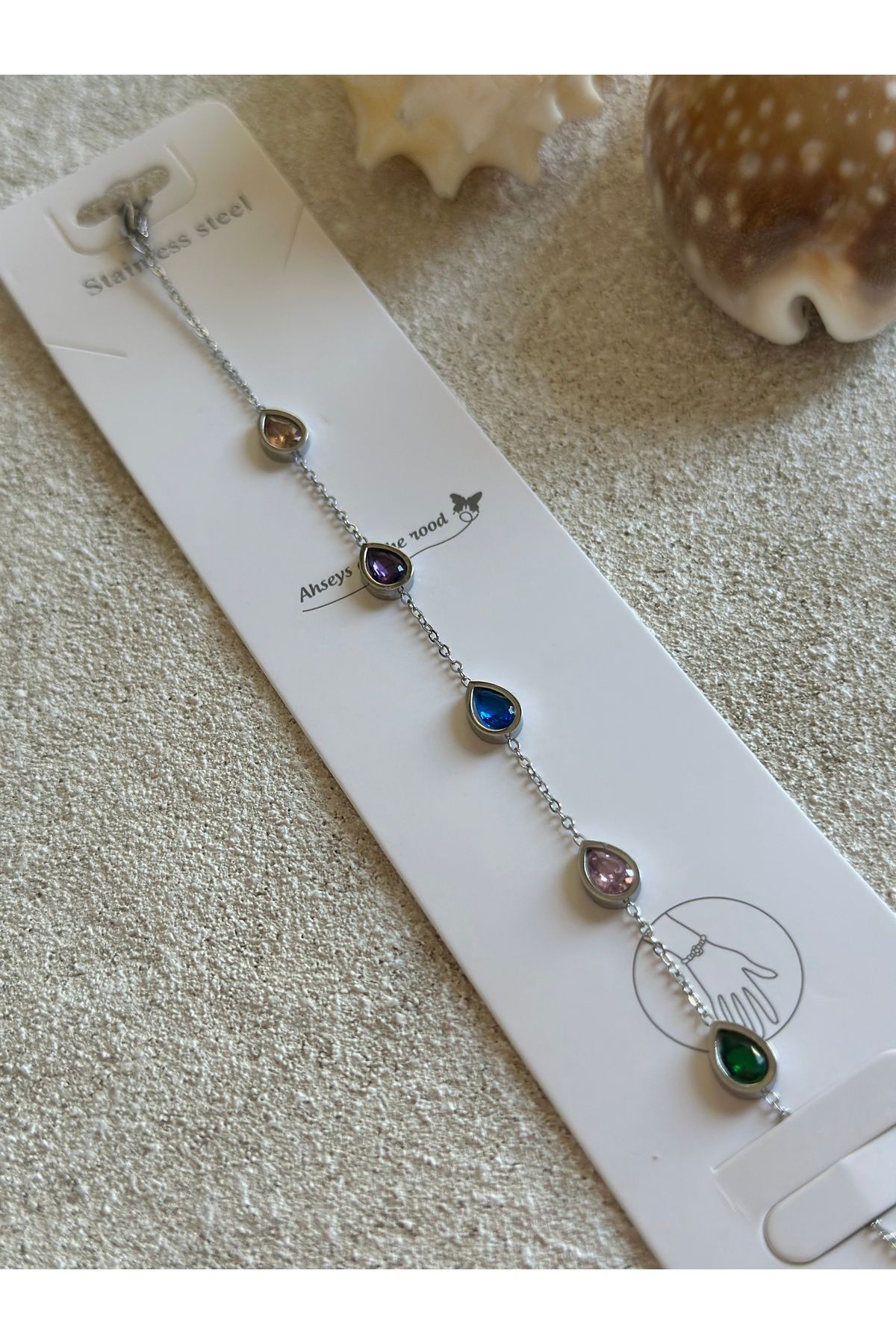 Liyajewellery Renkli Taş Bileklik Çelik (316L)