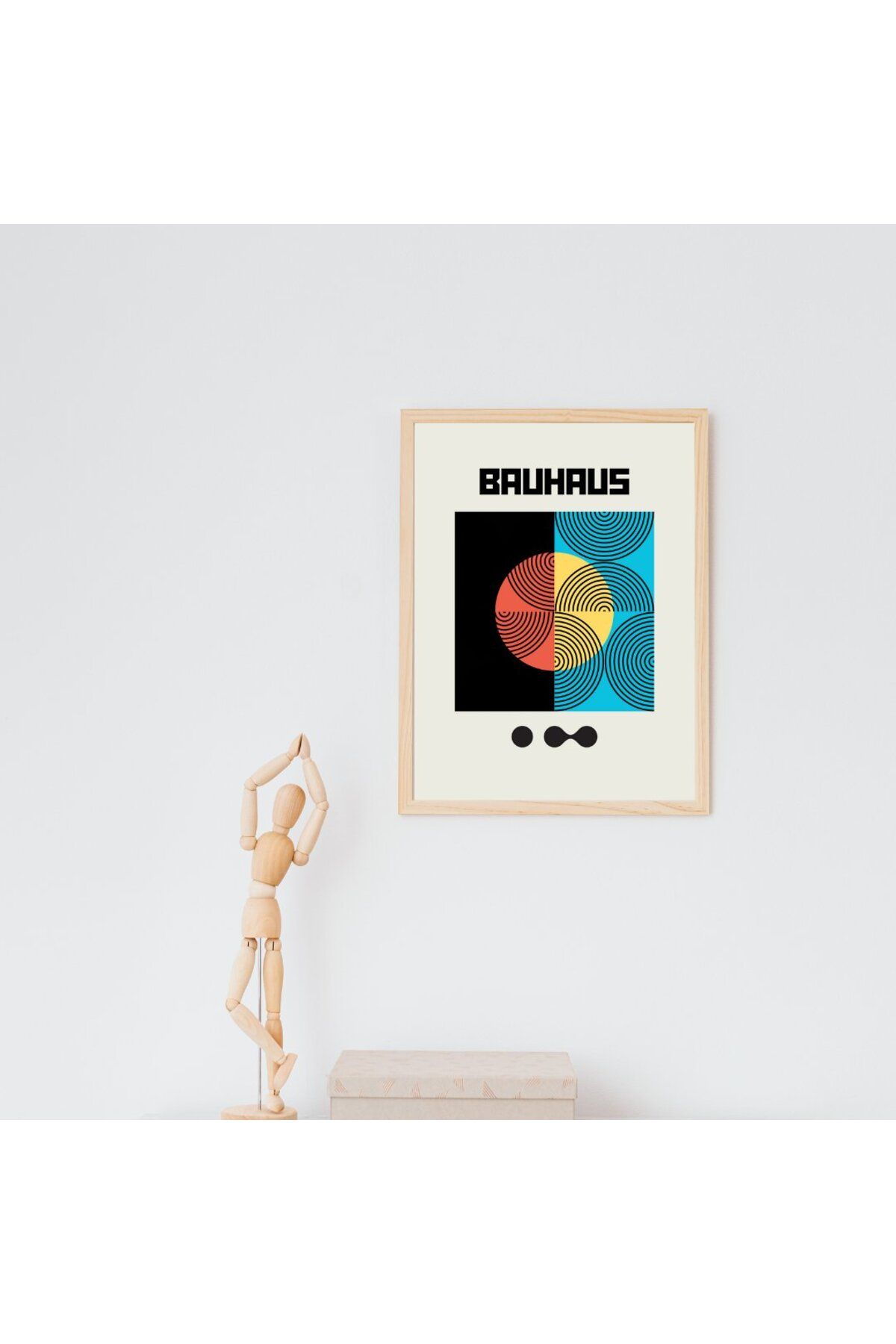 PRYDESIGN Bauhaus Gece Karanlığı Duvar Tablosu Çerçeveli 3'lü Set
