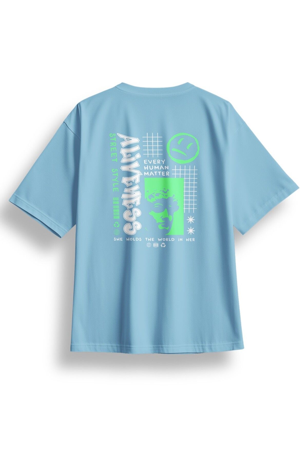 LUMARTA Oversize Aliveness Baskılı Tshirt
