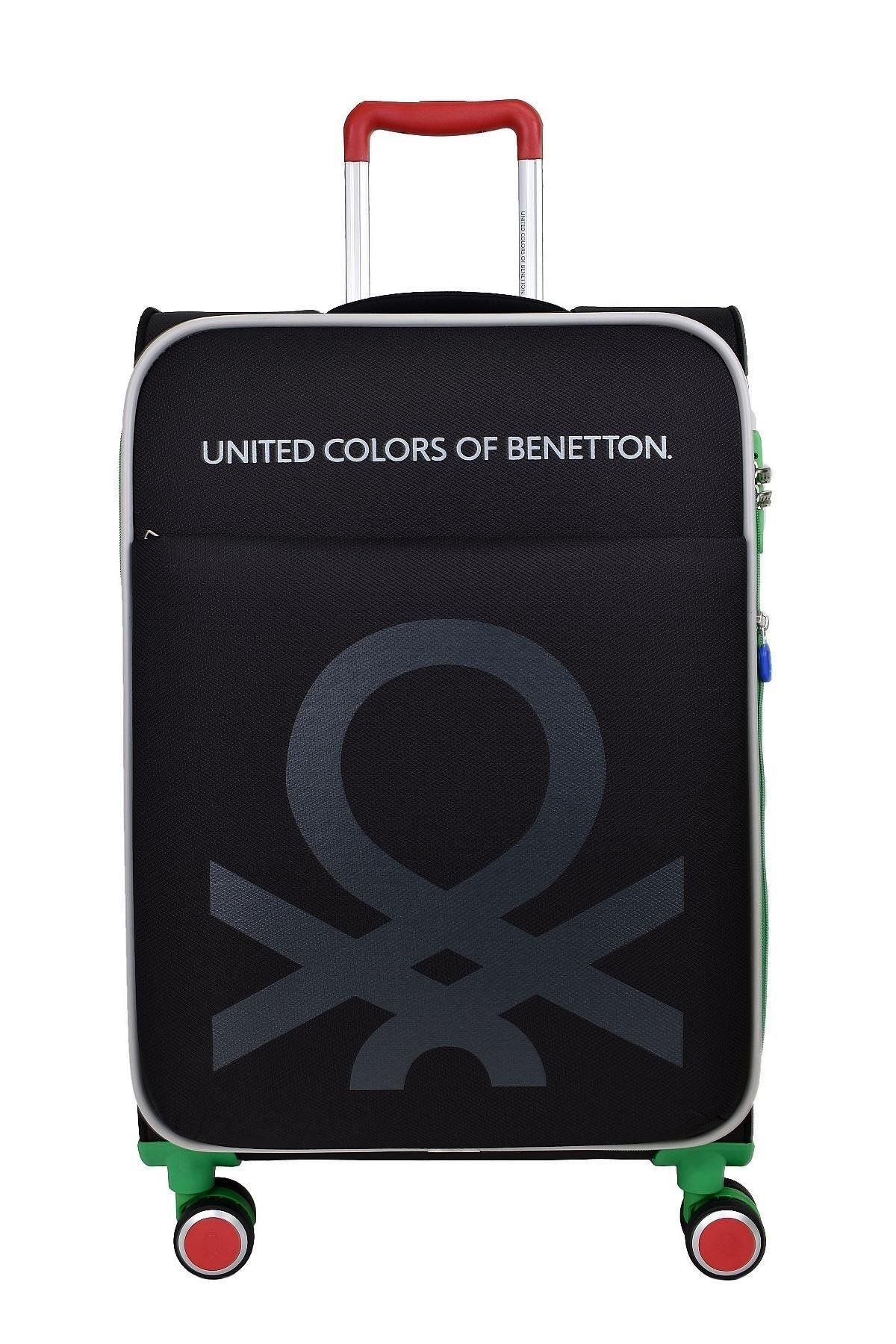 United Colors of Benetton Ultra Light Hafif Lüx Kumaş Orta Boy Valiz Siyah BNT2200