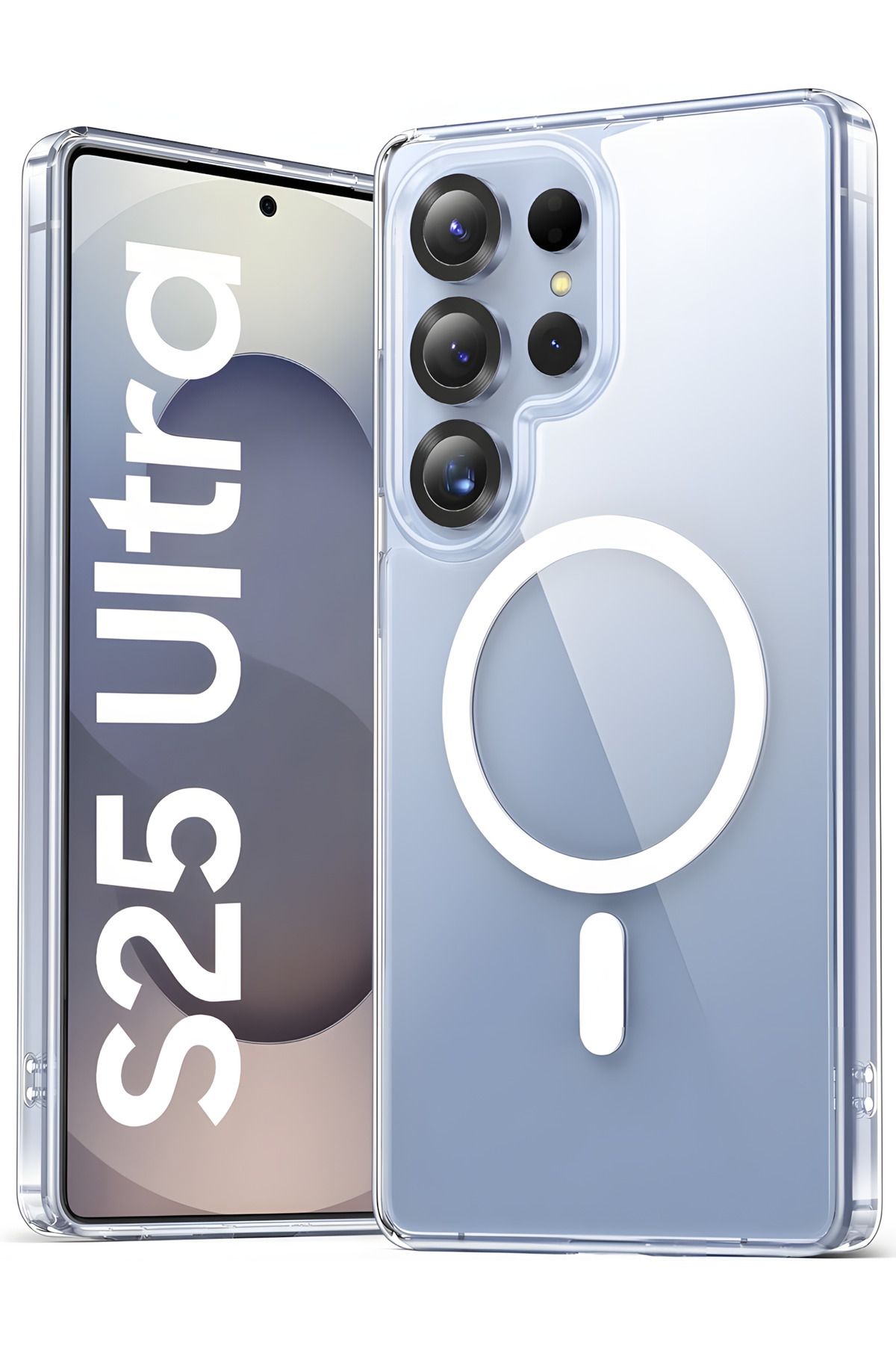 Store Galaxy S25 Ultra Kılıf Magsafe Wireless Kablosuz Şarj Destekli Sert Şeffaf Darbe Emici Kapak