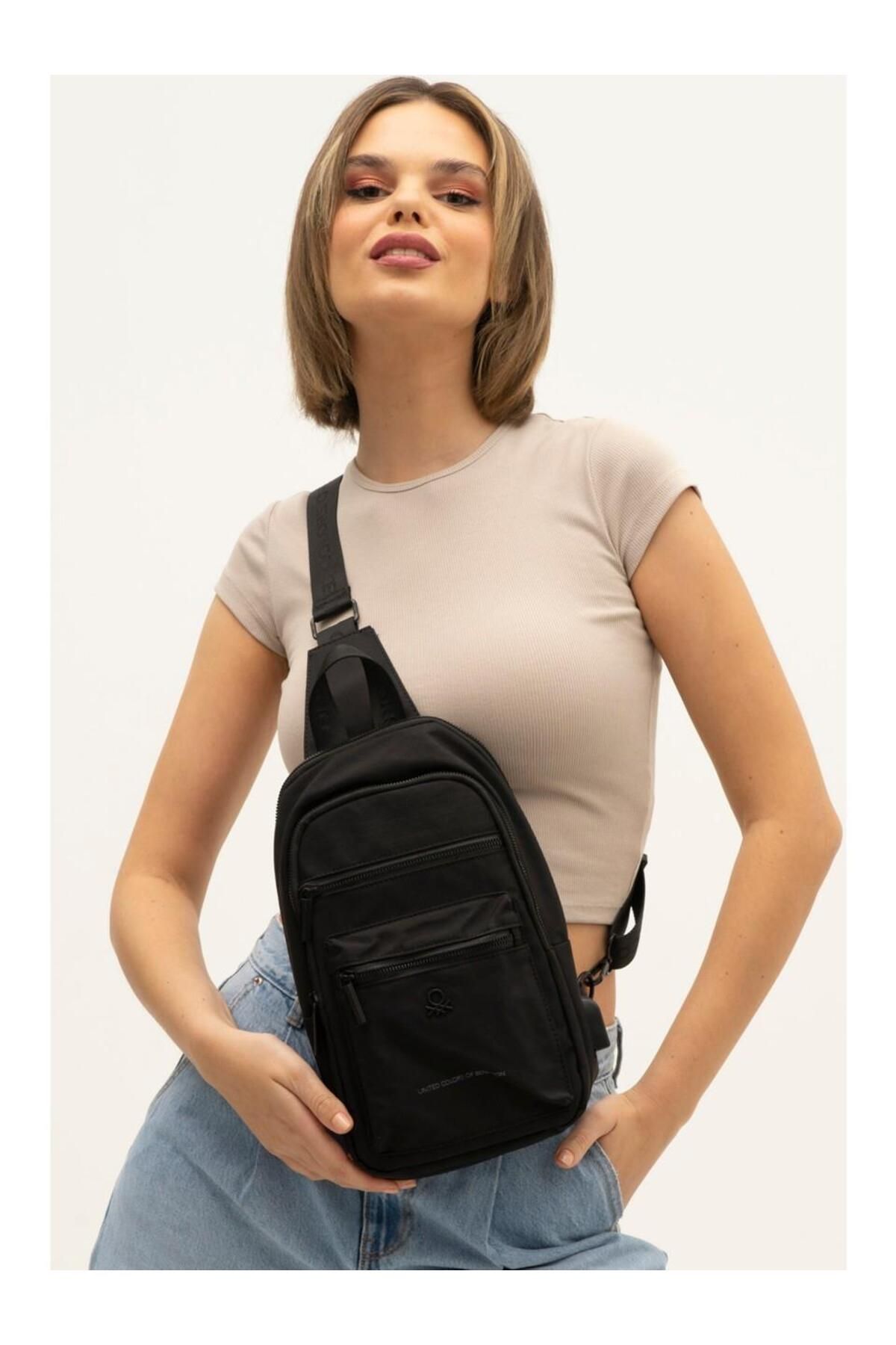 United Colors of Benetton Erkek Vücut Çantası Bodybag Siyah BNT1263