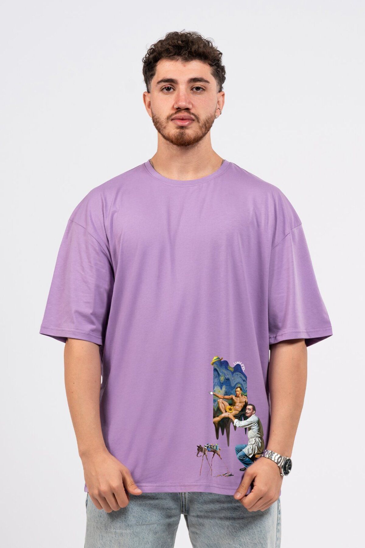 LUMARTA Oversize Dali Baskılı Tshirt