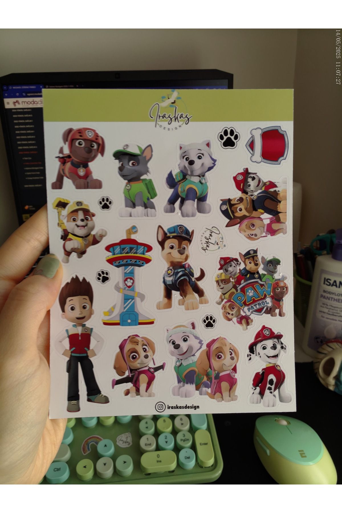 iraskas design Paw Patrol Karikatürize Sticker Seti | A5 Çıkartma | Defter Ajanda Hediye Tablet, Çocuk, Pav Petrol