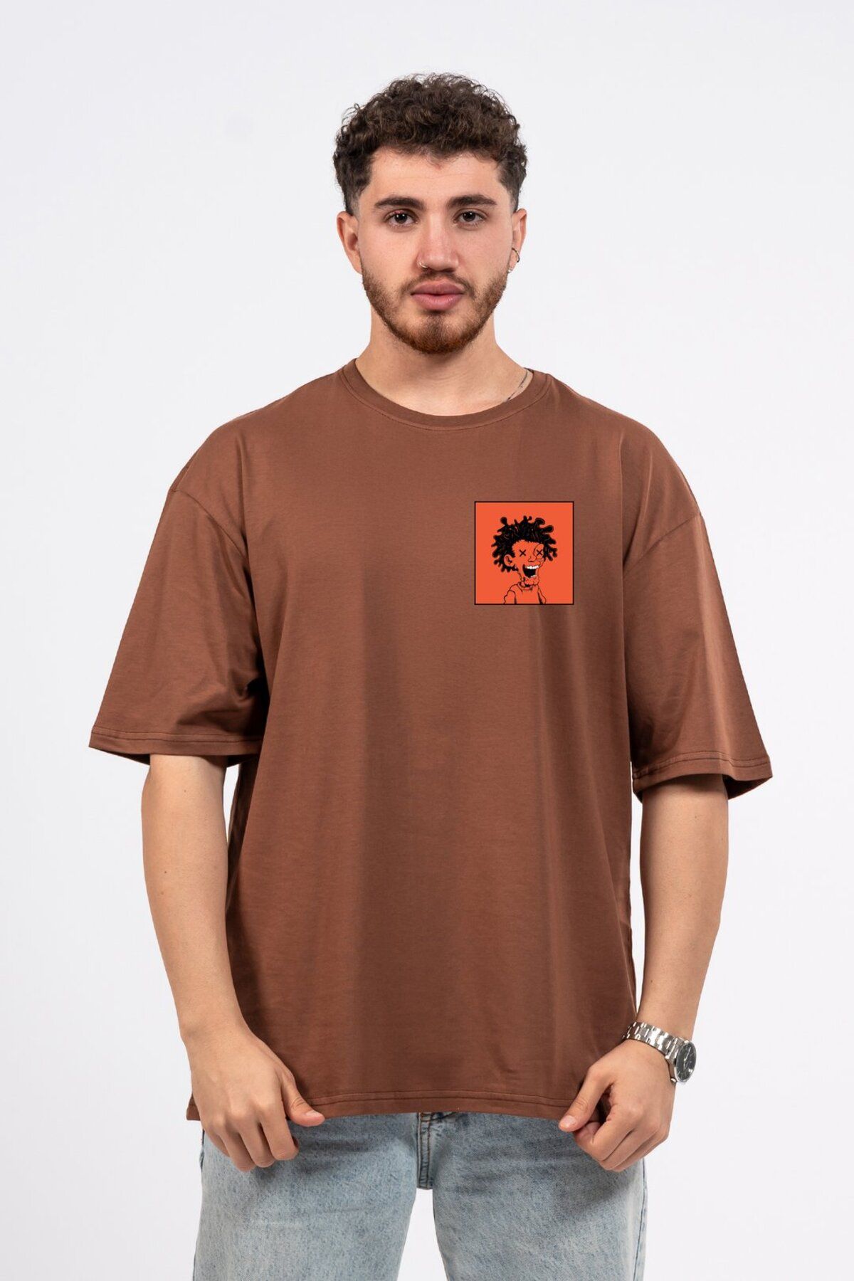 LUMARTA Oversize Curly Man Baskılı Tshirt