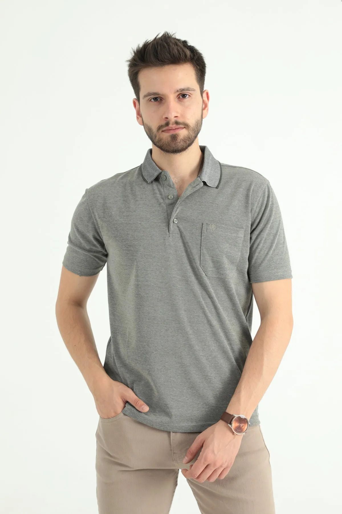 LİFERA Lifera Erkek Cep Detaylı Polo Yaka T-shirt