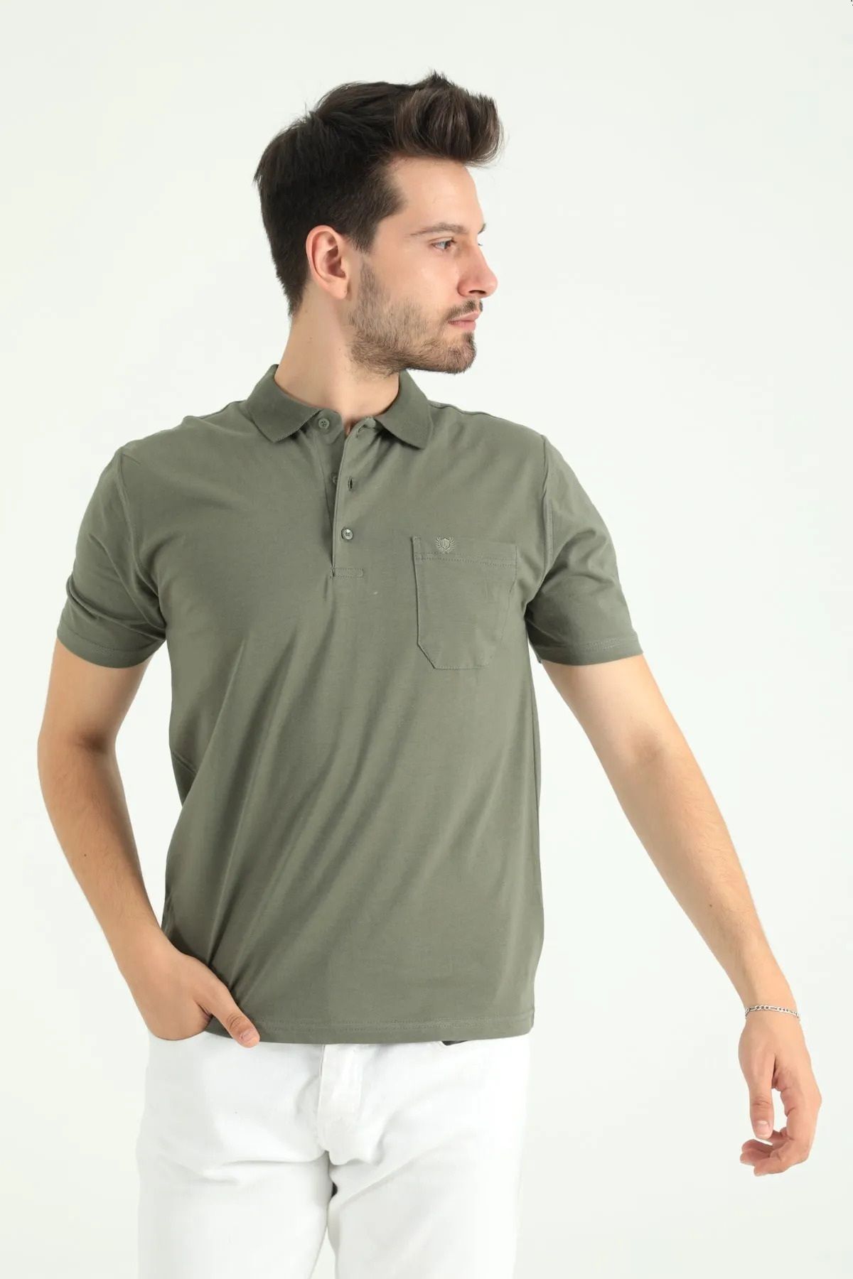LİFERA Lifera Erkek Cep Detaylı Polo Yaka T-shirt