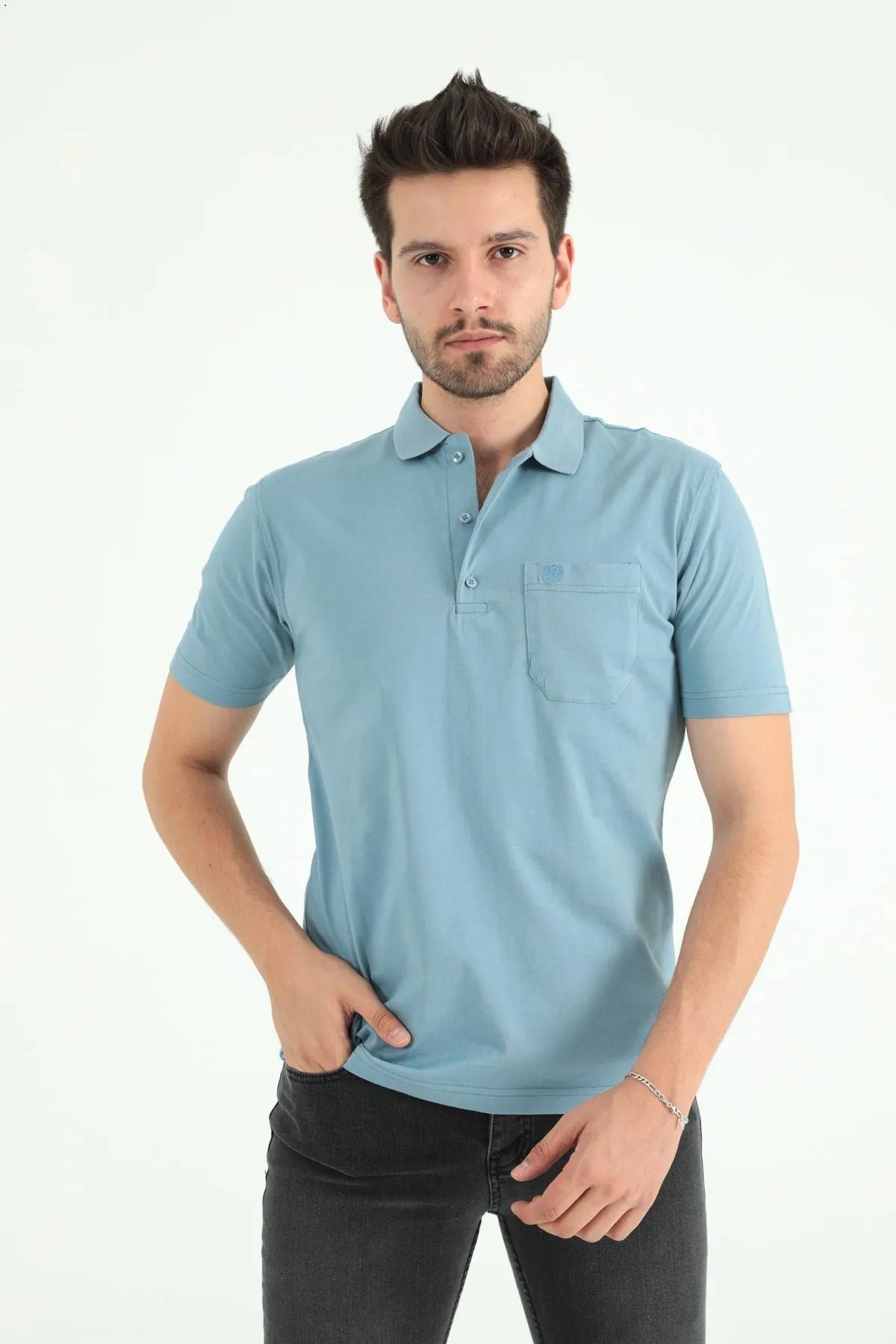 LİFERA Lifera Erkek Cep Detaylı Polo Yaka T-shirt