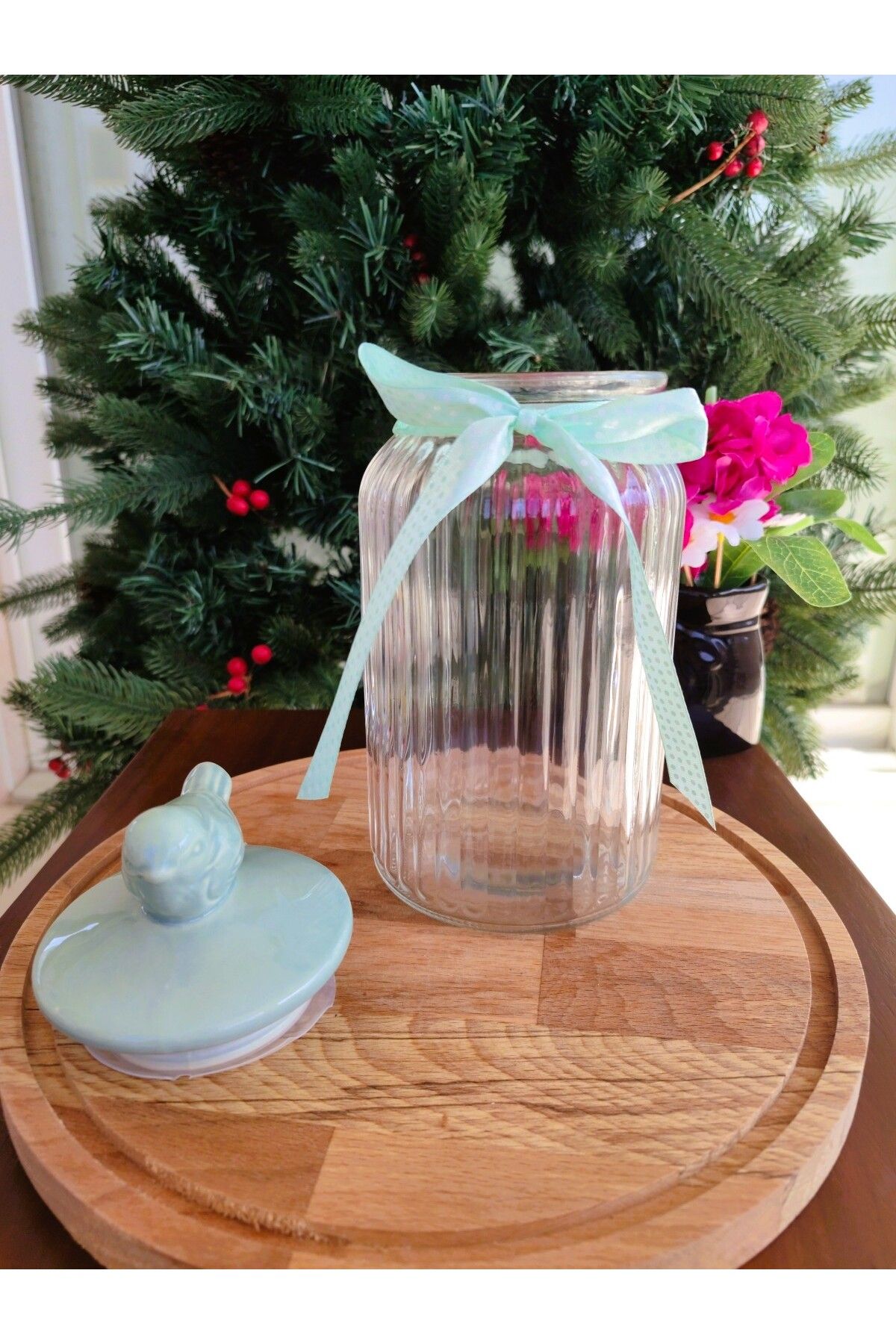 Madame Coco-Bird Jar Classic 1300 ml Green - Bird Jar with Lid 1300 ml Green 4