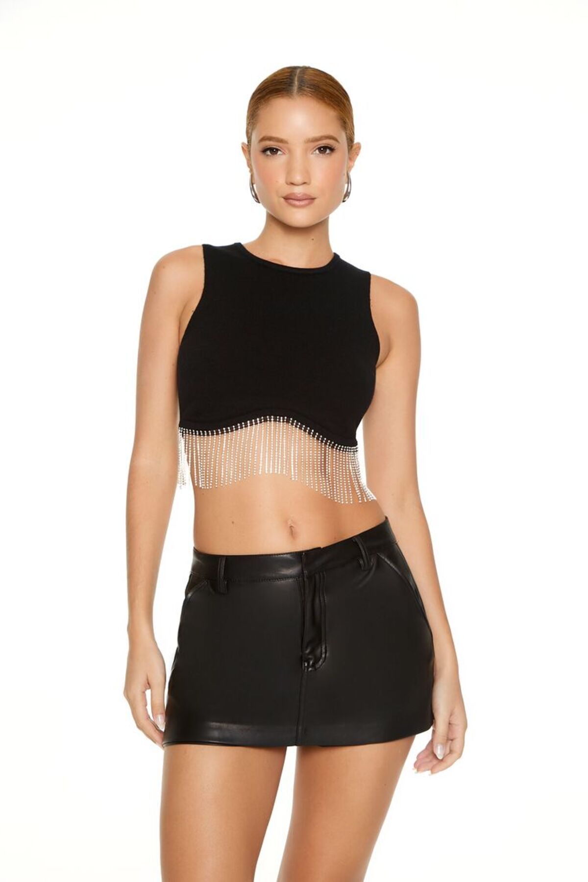 Forever 21 Triko Taşlı Crop Bluz