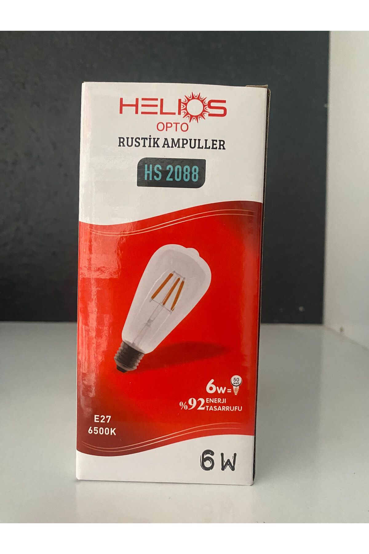 Helios Opto Helios Rustik Ampul HS 2088 – 6W E27 6500K Soğuk Beyaz Işık