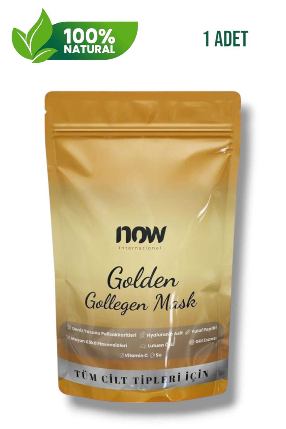 Now International Golden Collagen Mask – Yoğun Nemlendirici ve Sıkılaştırıcı Yüz Maskesi, Tek Kullanımlık