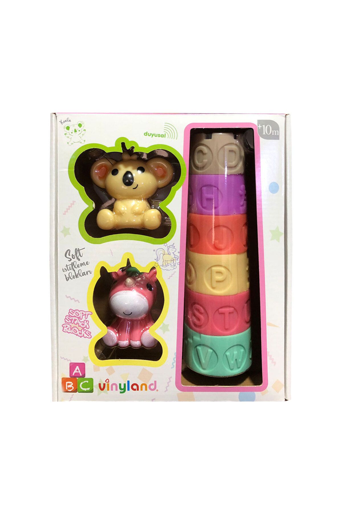 OYUNCAK STORE Vinyland Soft İstifleme Aktivite Kuleleri ve 2 Karakterli Oyuncak