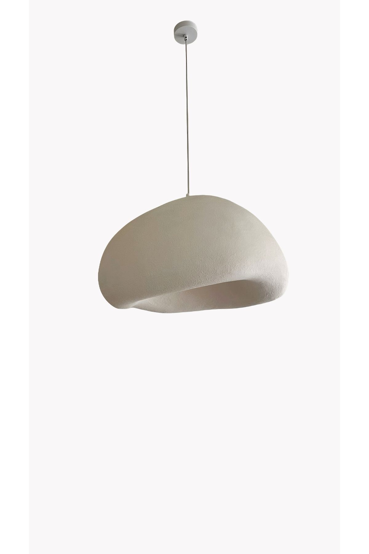 Lunalore Modern Tasarım Beton Görünümlü Bohem Tekli Sarkıt Avize 60 CM E27 Duy
